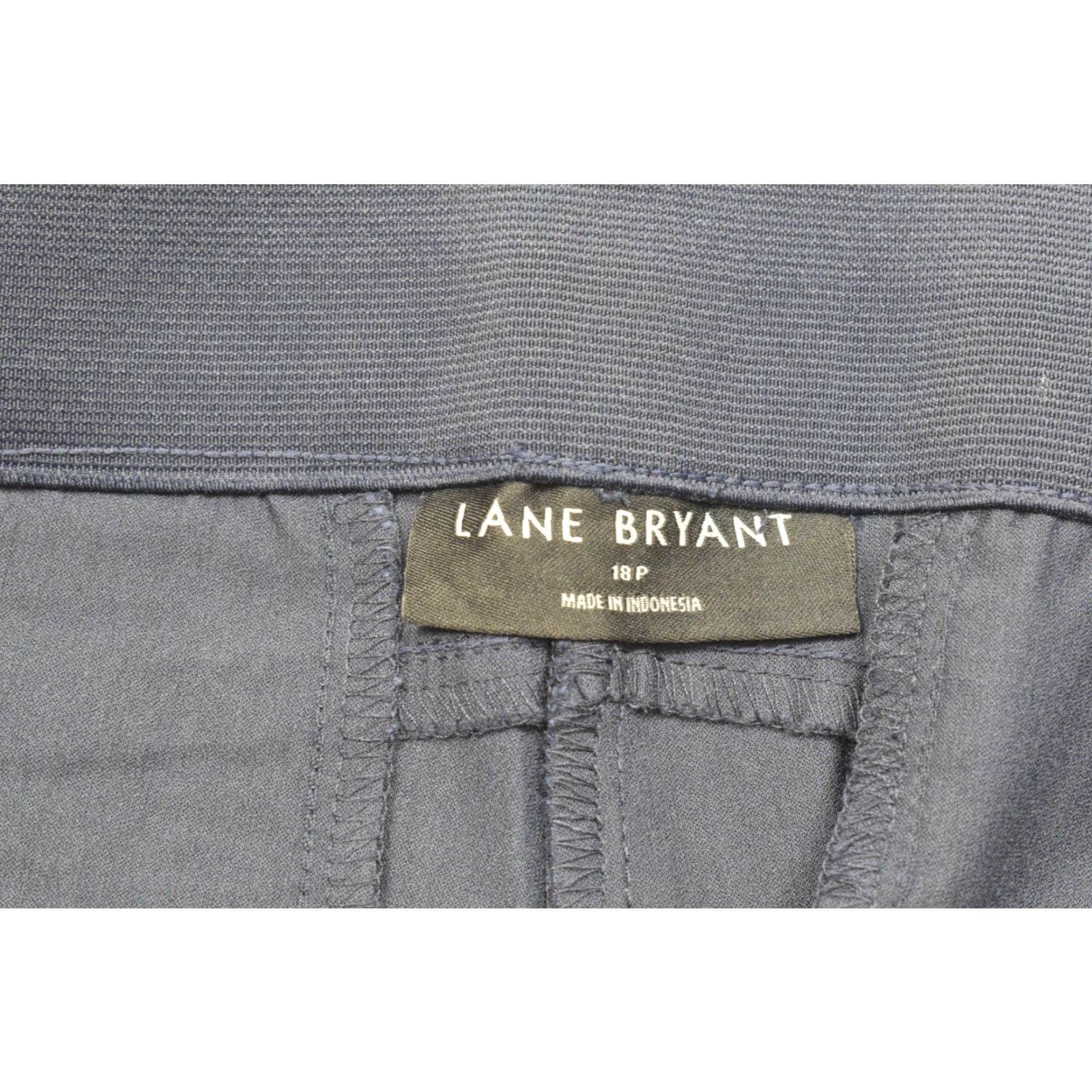 Vintage Lane Bryant Pants 18P Navy Blue Rayon Blend Straight Leg Petite Stretch Dress Pants Women Mens Size 40" / US 18 - 8 Thumbnail