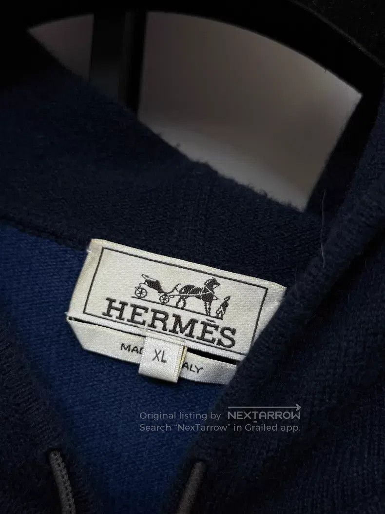 Hermes Hermes Small logo color block 100% cashmere hooded knitted Size US XL / EU 56 / 4 - 3 Thumbnail