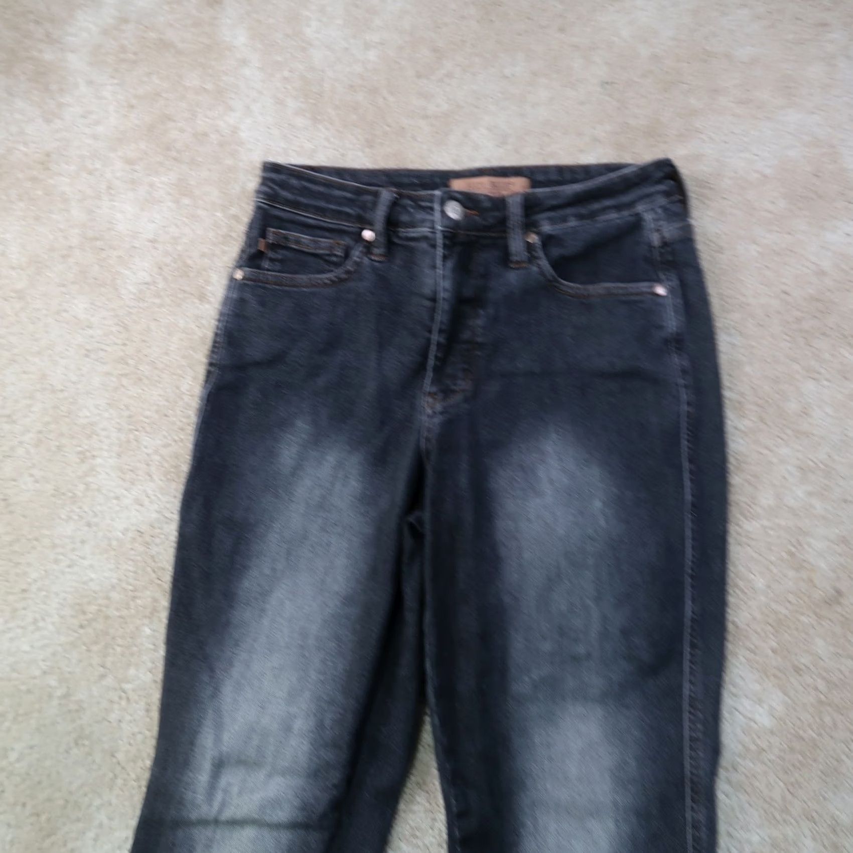 Vintage Judy Blue Slim Jeans Women's 5/27 Black Stretch Denim High Rise Skinny 5-Pocket Gold Button Zip Denim 28x28 Jeans Mens? Size 27" / US 4 / IT 40 - 2 Thumbnail