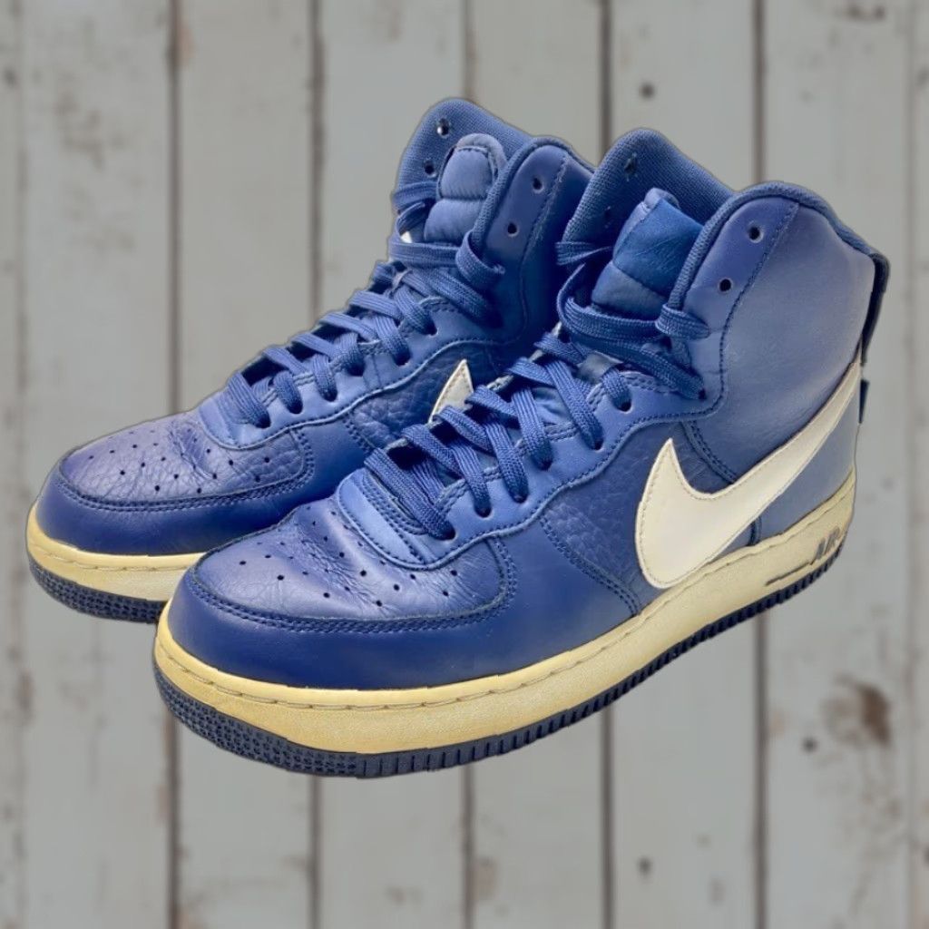 Nike VINTAGE Nike Air Force 1 315121-414 Men's Size 8.5 Navy Blue High Tops 1607 Size US 9 / EU 42 - 1 Thumbnail