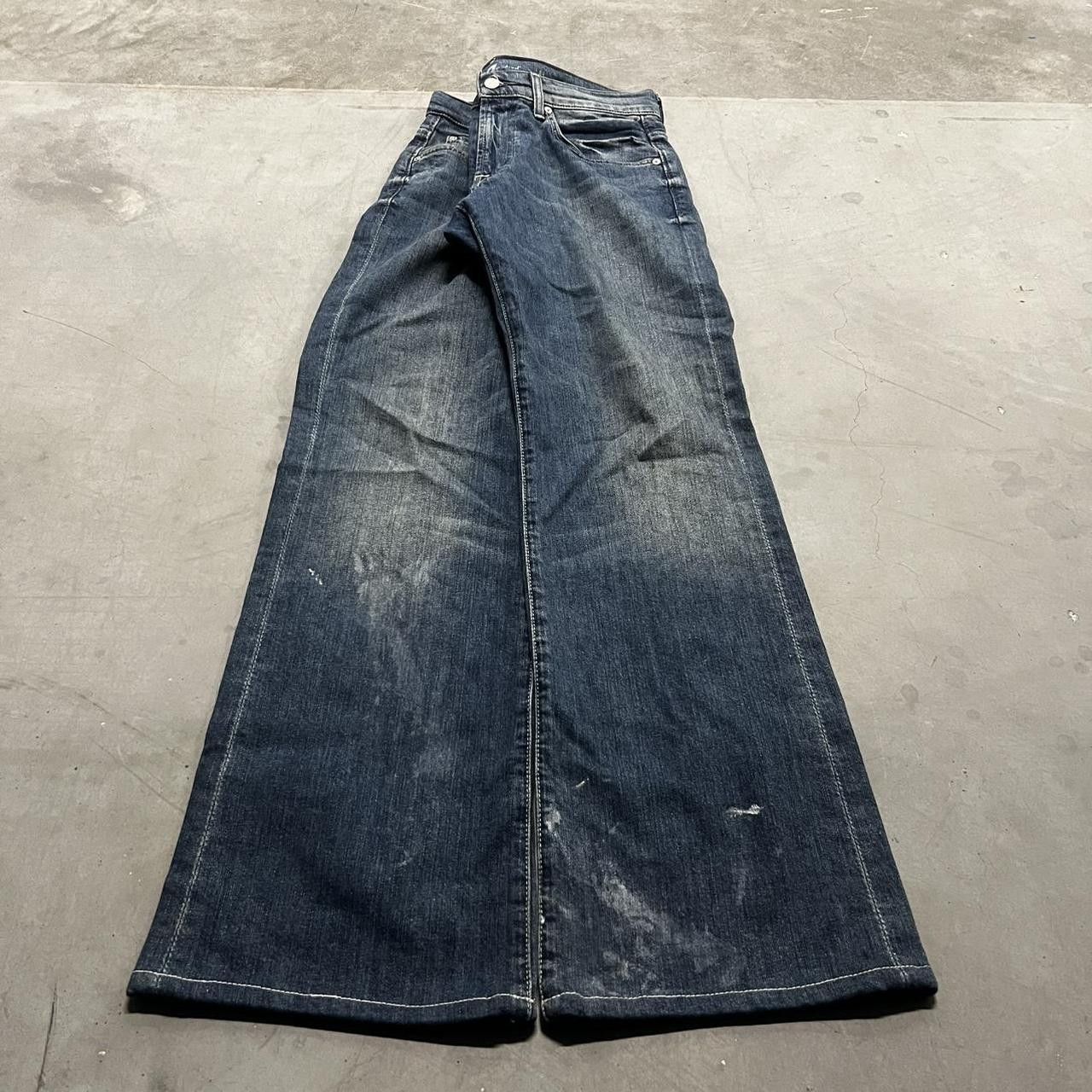 Seven 7 × Vintage Vintage Y2K/2000s Flare Dark Wash Seven 7 Denim Jeans! Size US 32 / EU 48 - 3 Thumbnail