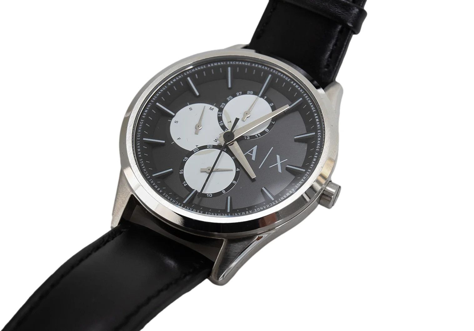 Armani Leather Belt Watch in Silver and Black Size ONE SIZE - 6 Thumbnail