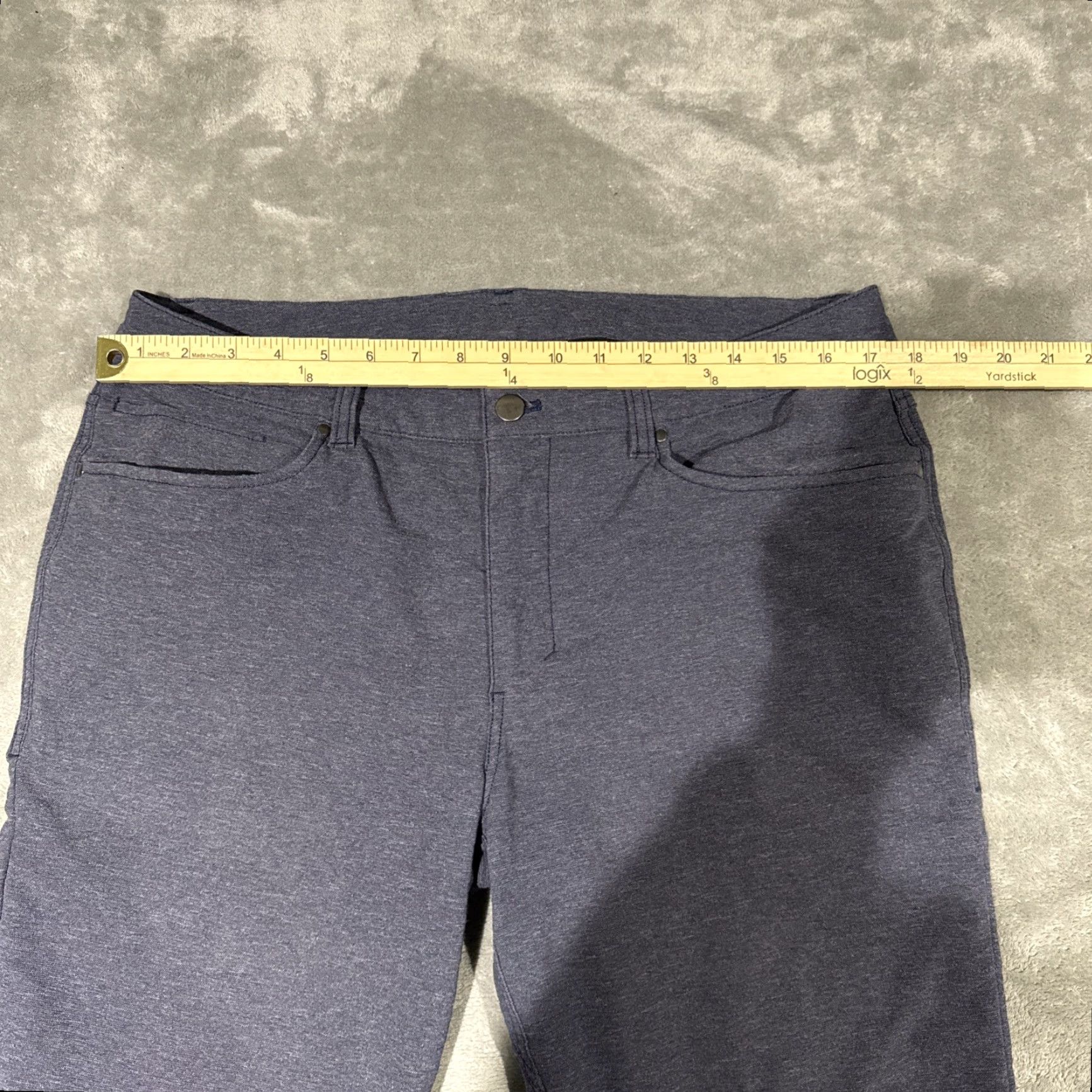 Lululemon Lululemon Pants Mens 34x32 Blue Chino Slim Fit Canvas 34 Inseam Flat Front Zip Pockets Logo Tapered Stretch Casual Size US 34 / EU 50 - 3 Thumbnail