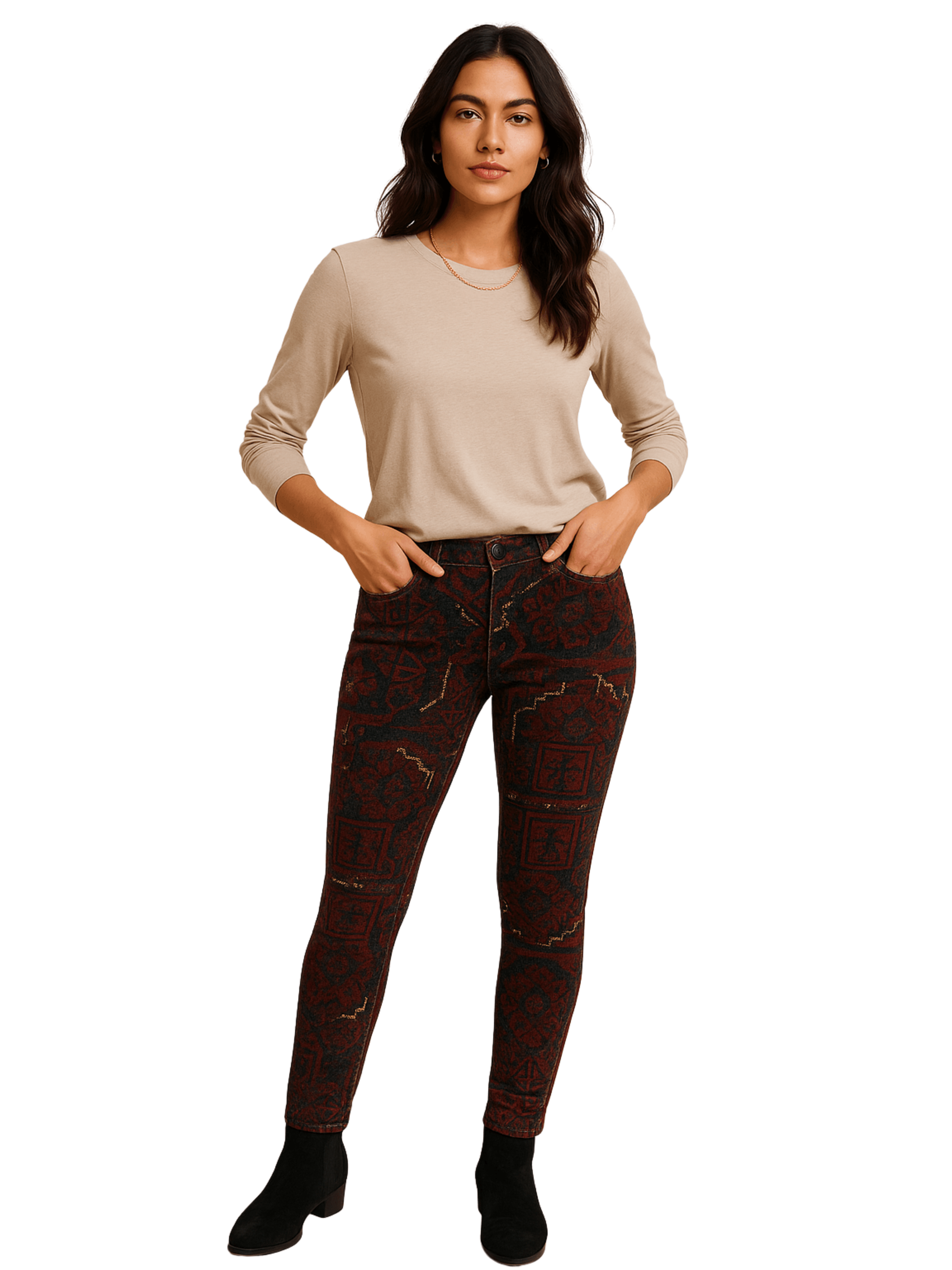 Ralph Lauren Ralph Lauren D&S Carpet Print Corduroy Pants XXS Boho Size 24" / US 00 / IT 34 - 2 Thumbnail
