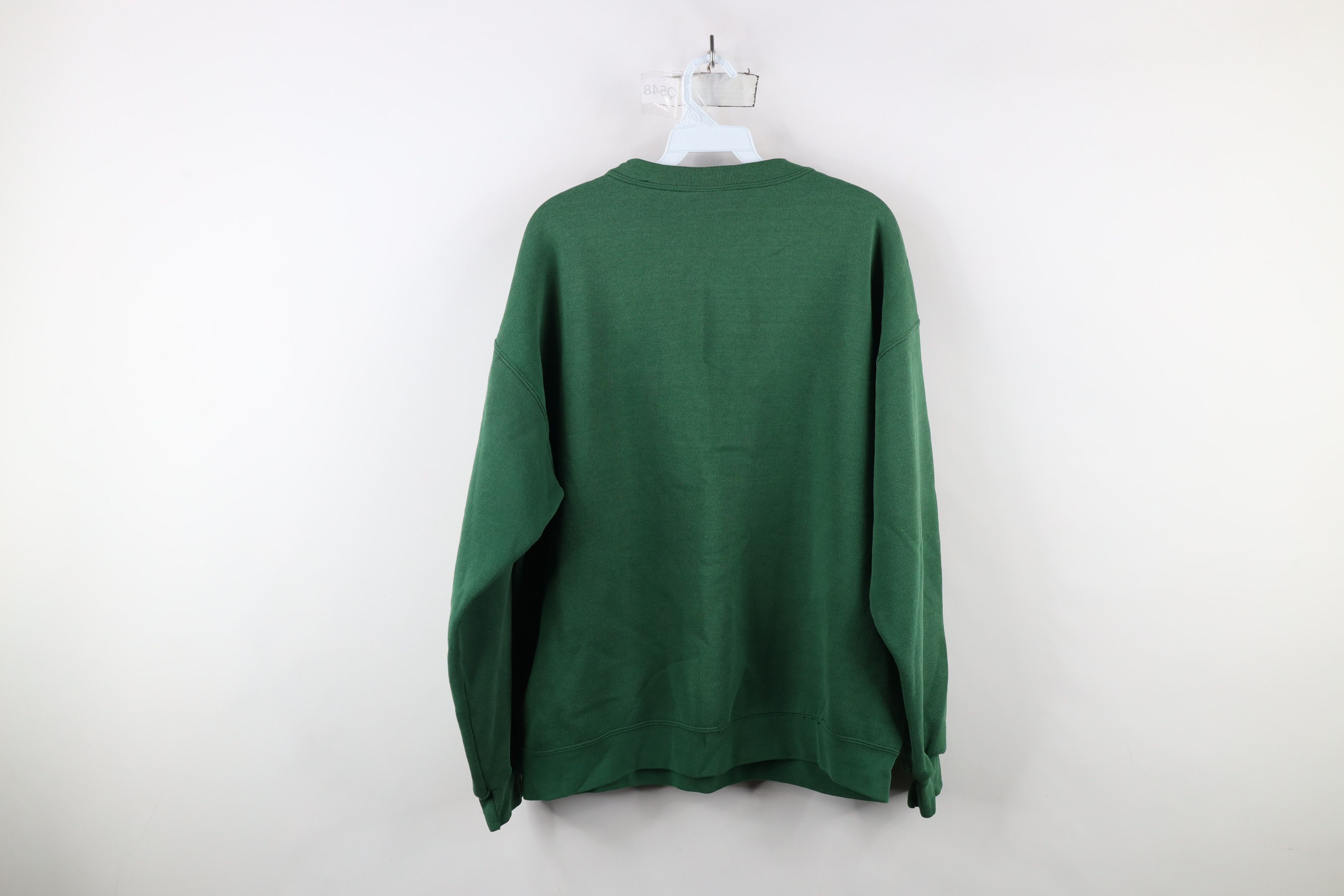 Vintage Vintage 90s Streetwear Blank Heavyweight Sweatshirt Green Size US L / EU 52-54 / 3 - 11 Thumbnail