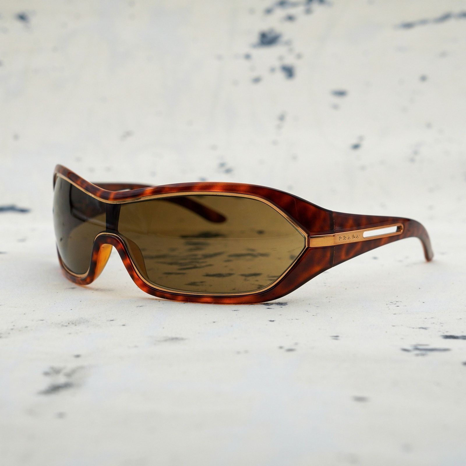 Prada Prada sunglasses vintage star logo wraparound archive y2k