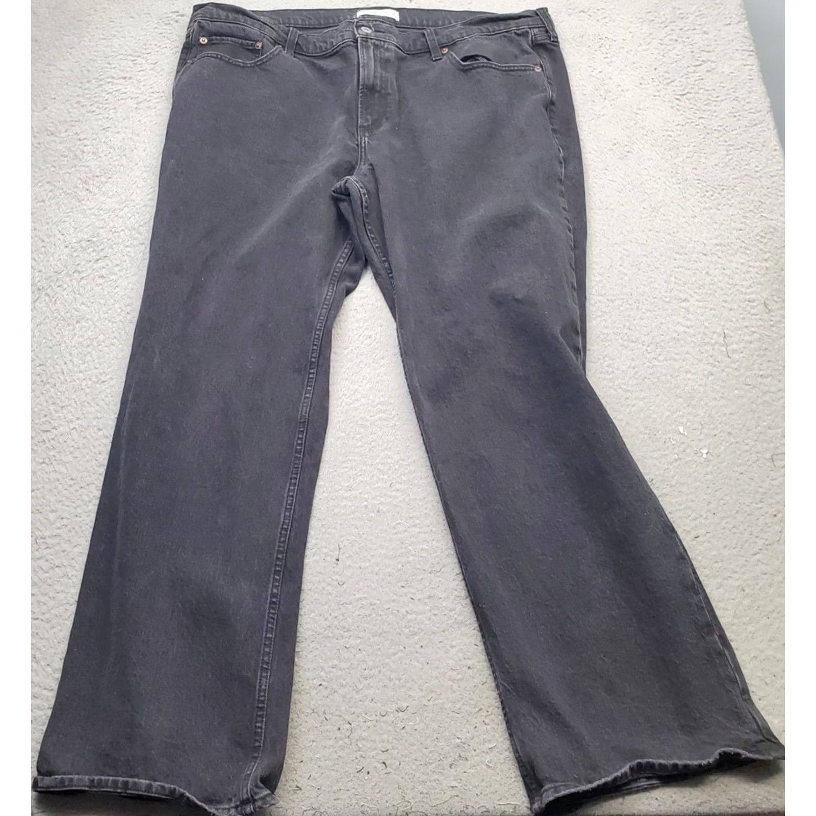 Abercrombie & Fitch Abercrombie & Fitch Jeans Mens Size 34/18 Black Denim Flat Front Low Rise Baggy Skinny? 5-Pocket Regular Straight Size US 34 / EU 50 - 2 Thumbnail