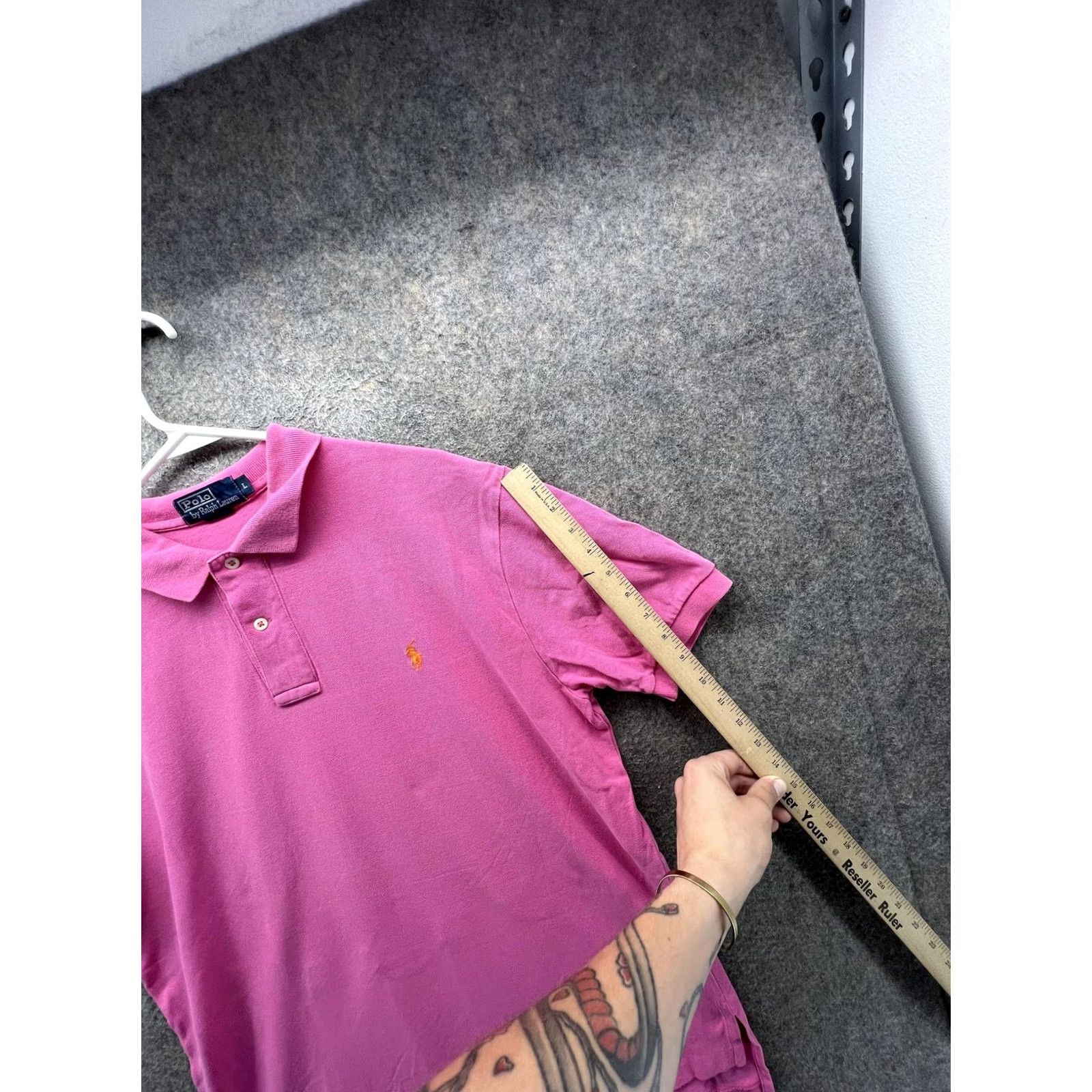 Polo Ralph Lauren Polo Shirt Mens Large Pink Polo by Ralph Lauren Solid Pony Logo Cotton Pique Casual Button Short Sleeve Old Style? Size US L / EU 52-54 / 3 - 6 Thumbnail