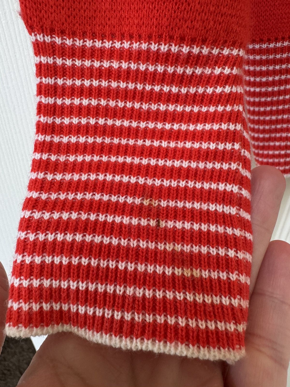Vintage Albee women’s vintage 70s red white bowling cardigan sweater Size S / US 4 / IT 40 - 7 Thumbnail