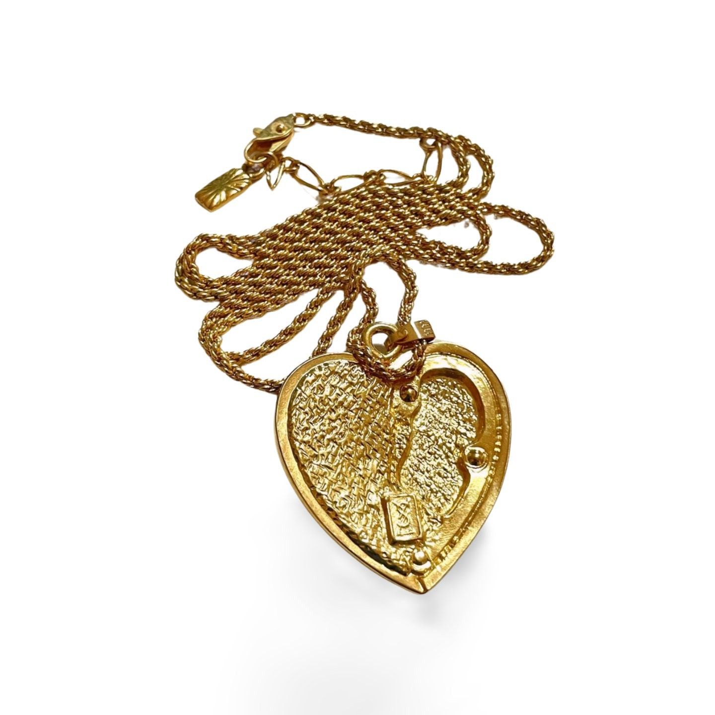 Vintage Yves Saint Laurent chain necklace with heart top