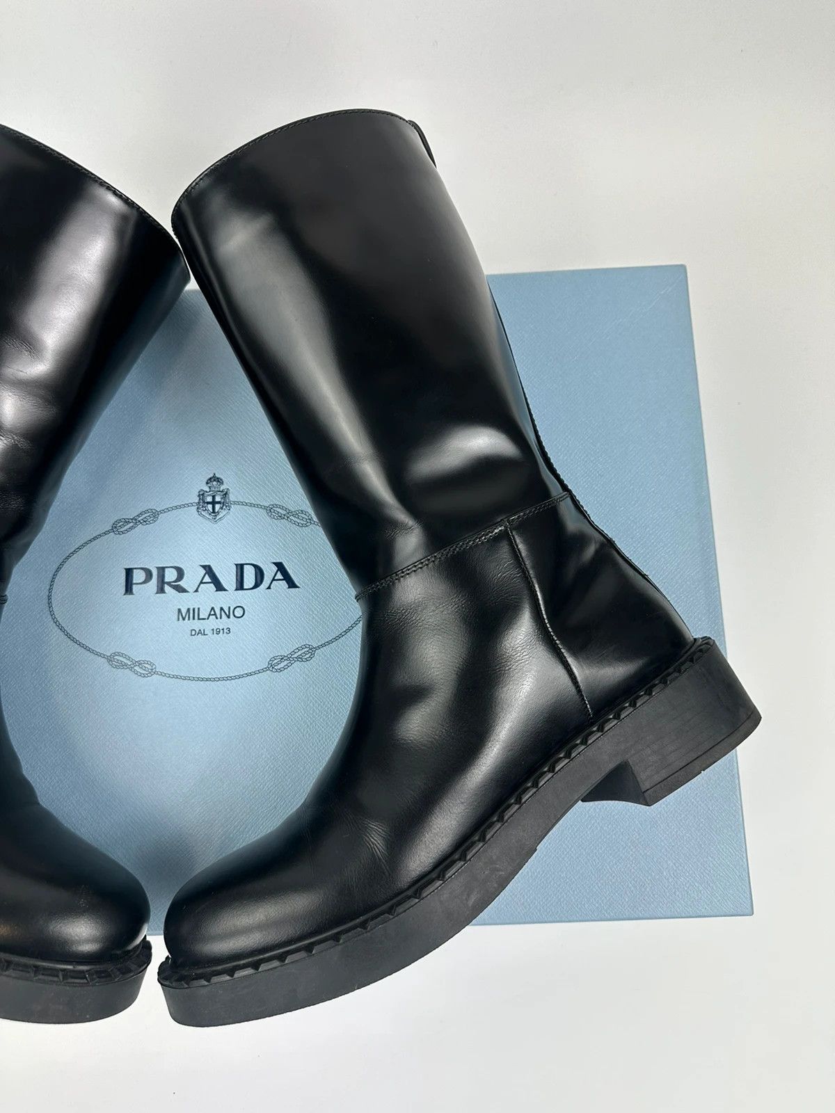 Prada Prada FW2021 Calf Leather Black Boots Vernis Patent Size US 8 / EU 41 - 12 Thumbnail