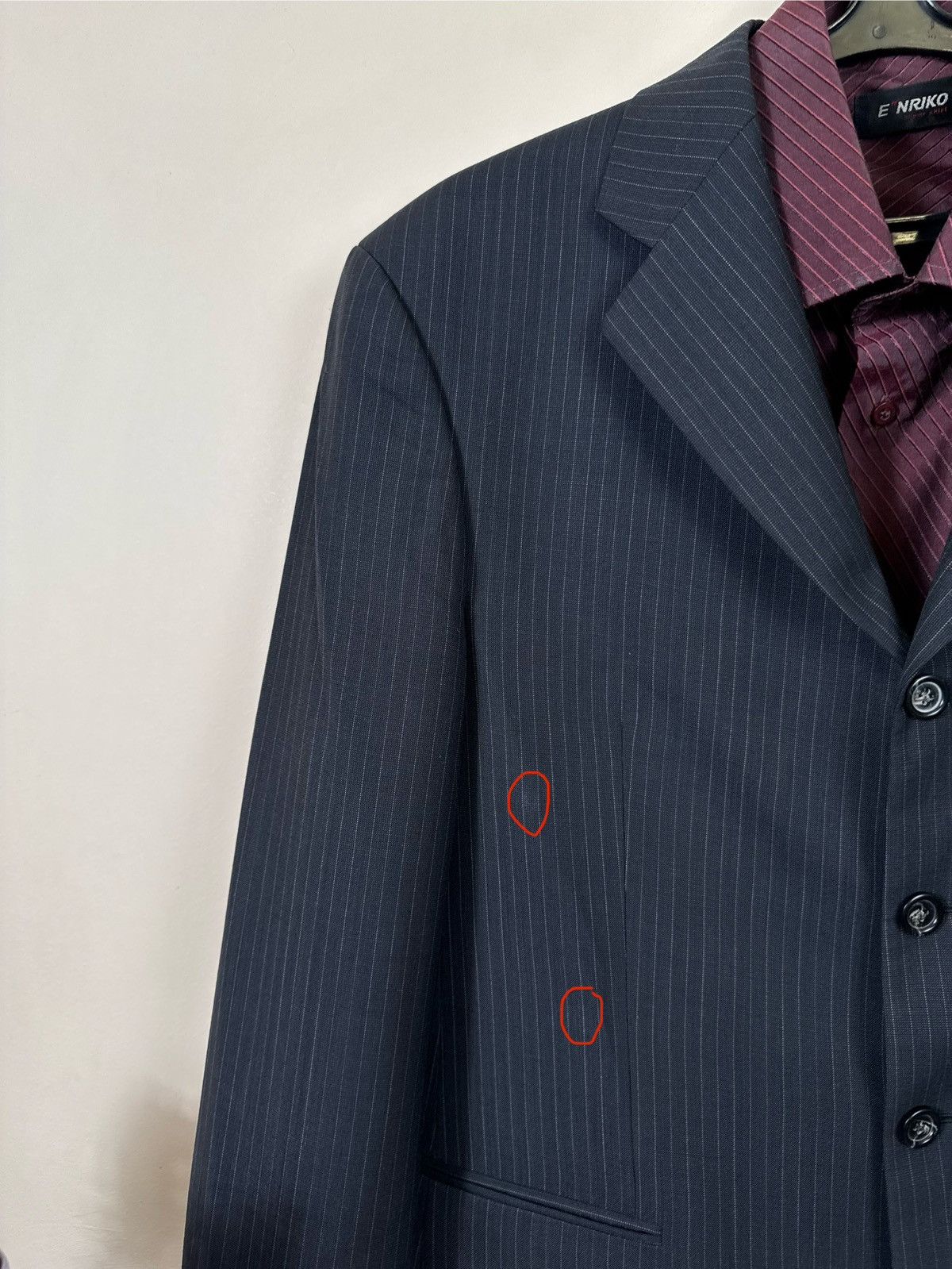 Yves Saint Laurent Vintage Yves Saint Laurent Blazer YSL Black Striped L Jacket Size 50R - 12 Thumbnail