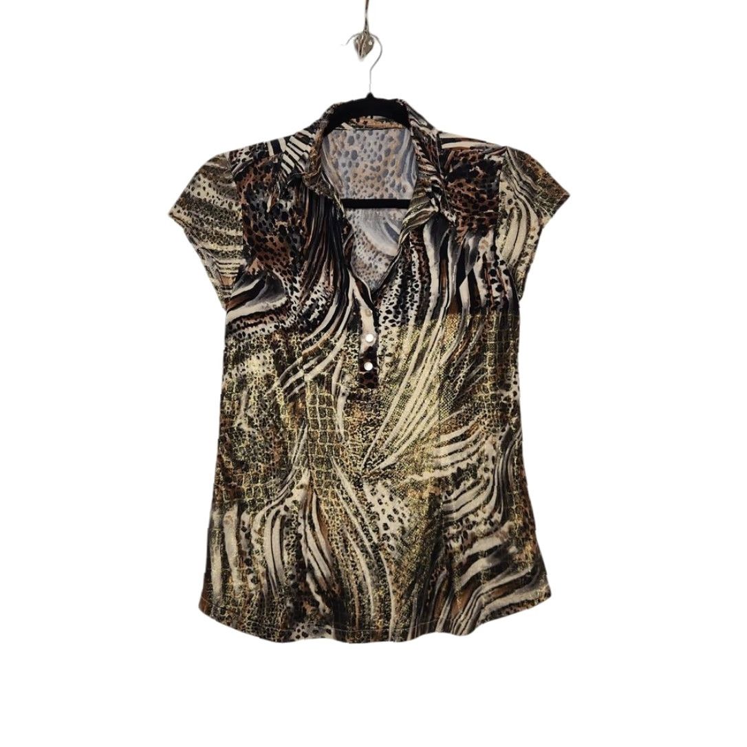Vintage VINTAGE Animal Print Glitter Sparkle Going Out Summer Shirt Zebra Cheetah Size S / US 4 / IT 40 - 2 Thumbnail