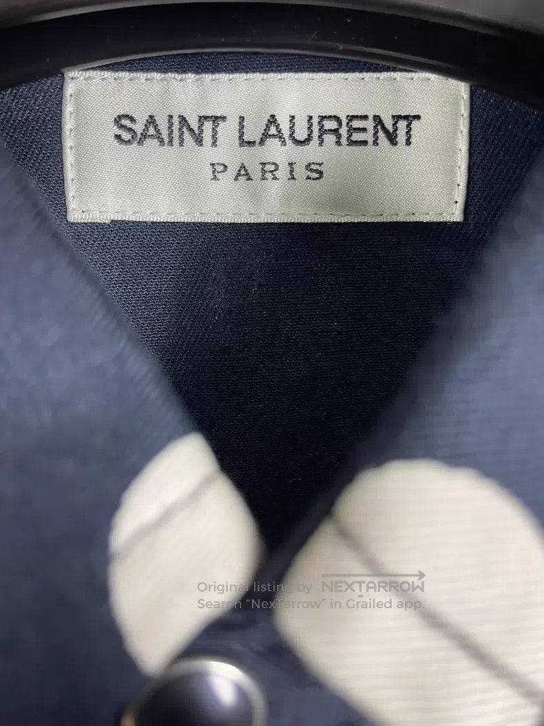 Saint Laurent Paris Saint Laurent Paris Cat Eye扣 Polka Dot Denim Shirt i Size US XS / EU 42 / 0 - 5 Thumbnail