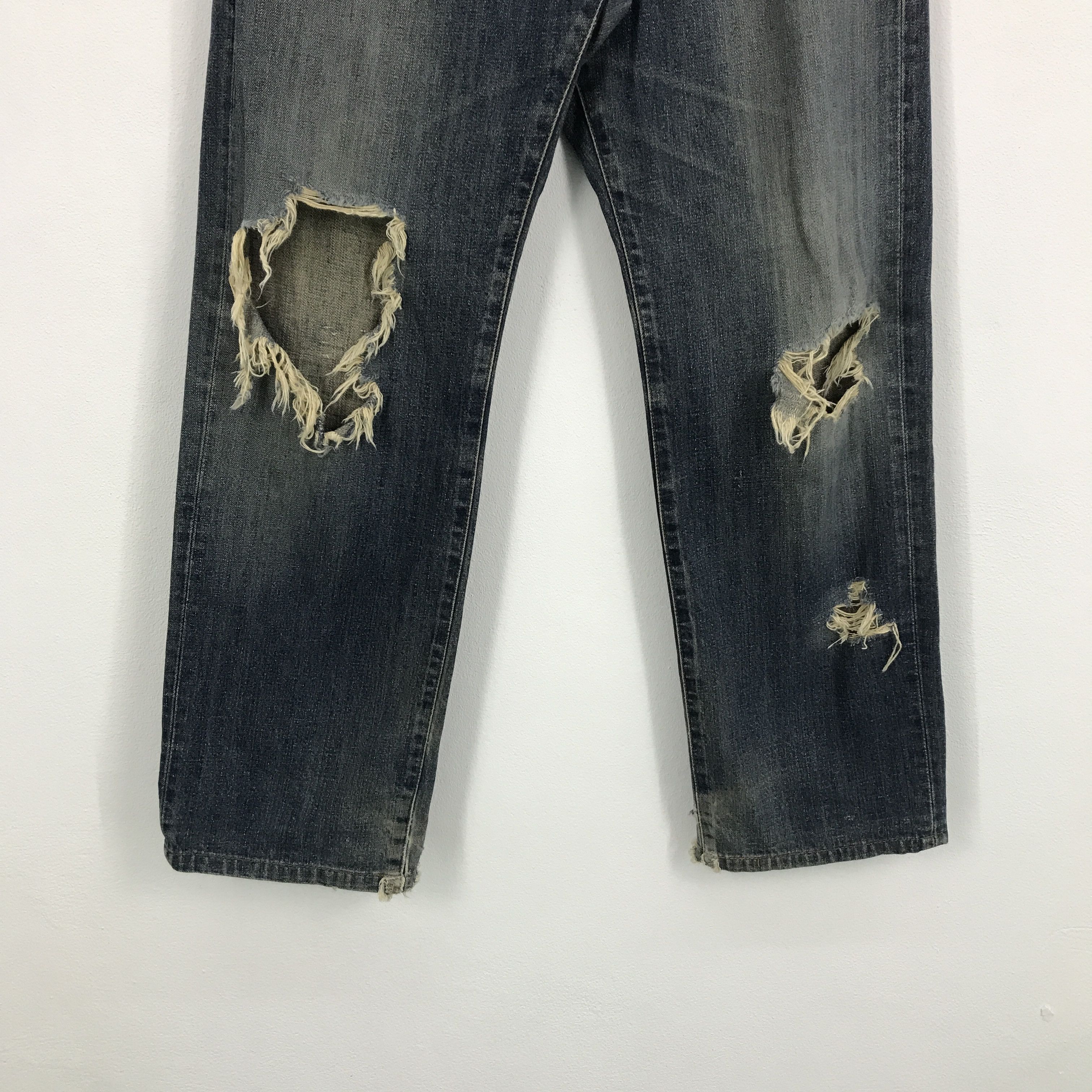Edwin × Japanese Brand Baggy edwin Japan distressed jean pants Size US 30 / EU 46 - 4 Thumbnail