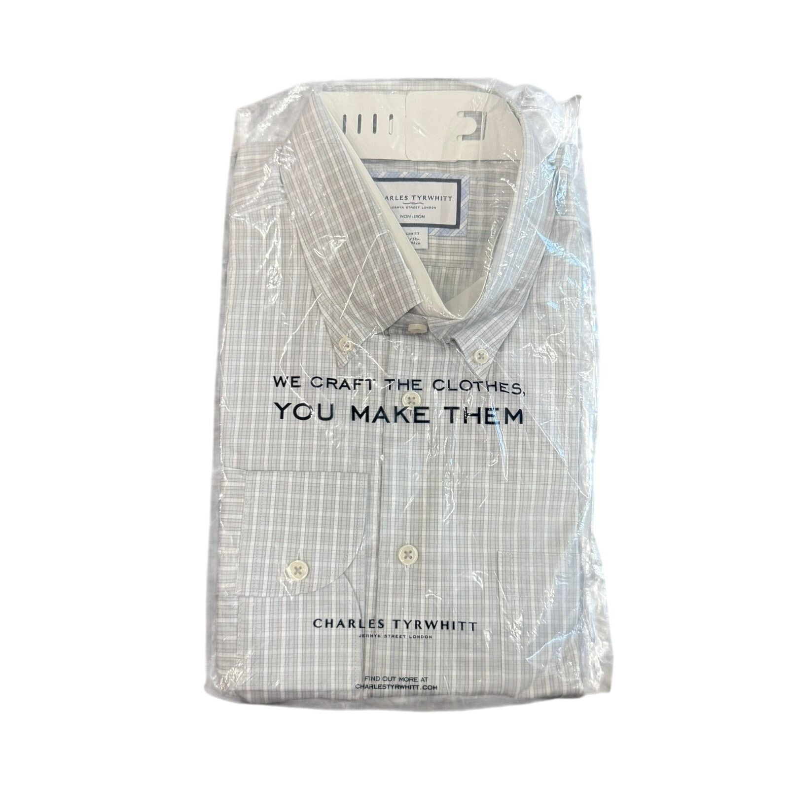 Charles Tyrwhitt Charles Tyrwhitt Non-Iron Slim Fit Check Shirt, Size 17/37 Size US XL / EU 56 / 4 - 4 Thumbnail
