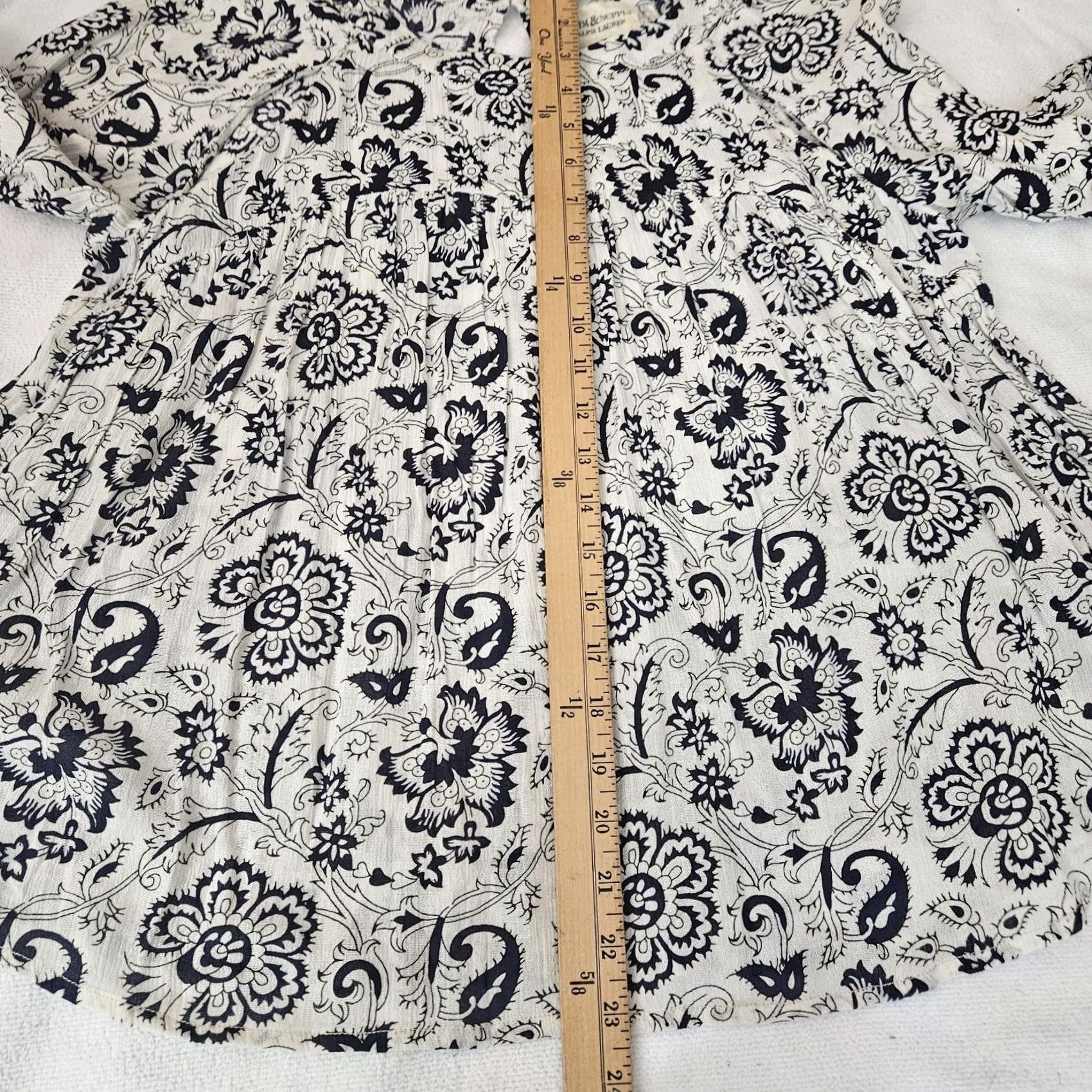 Vintage Denim & Supply Ralph Lauren Shirt Junior's Floral Print Long Sleeve Sz L/G Blue Size L / US 10 / IT 46 - 7 Thumbnail