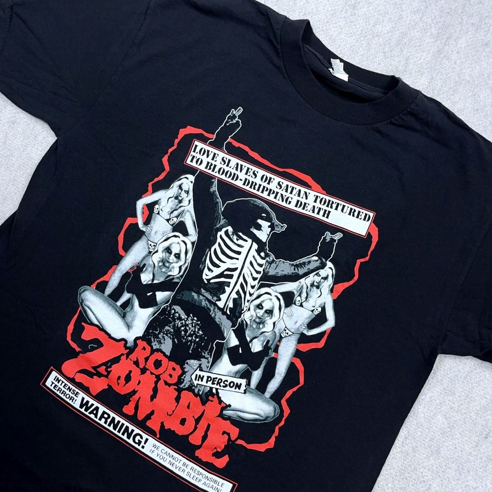 AAA Vintage Y2K Rob Zombie Shirt Men Large Black Band Tee Double Sided Deadly Goth Size US L / EU 52-54 / 3 - 3 Thumbnail