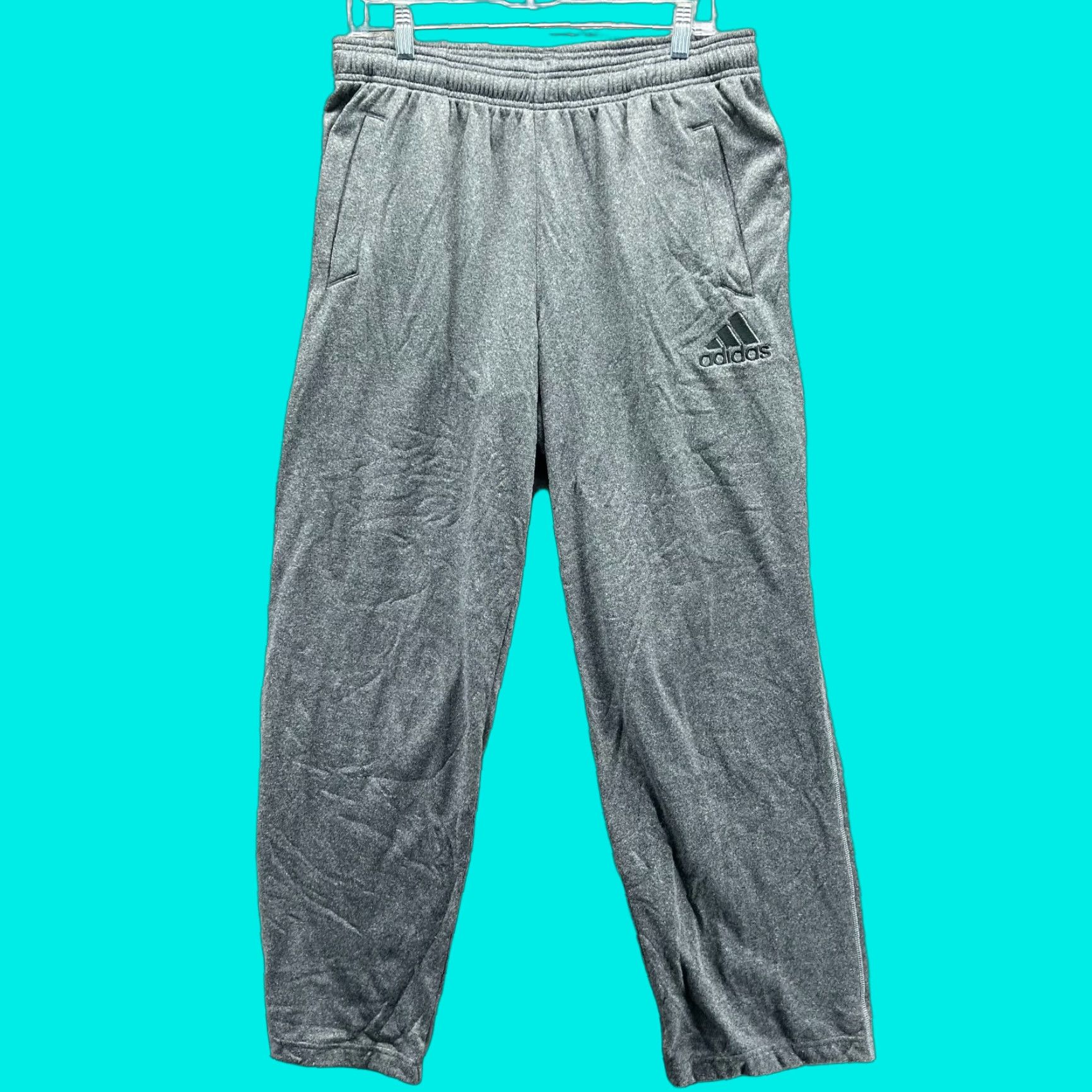 Adidas VINTAGE Adidas Sweatpants Mens Large Gray Lightweight Trefoil Heather Sweatpants Size US 33 - 1 Thumbnail
