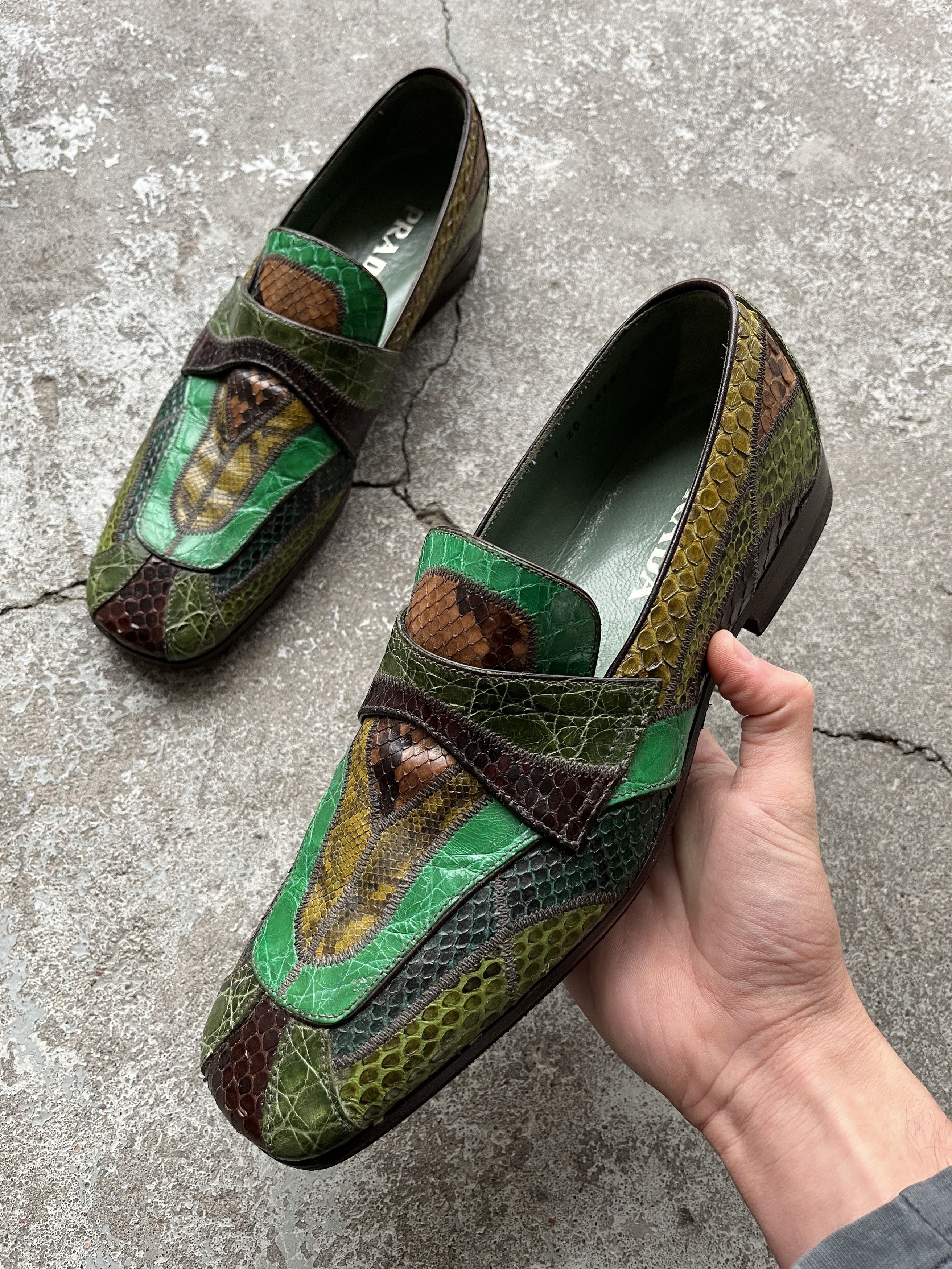 BRAND NEW Prada menswear fw ss 2005 gatorskin loafers