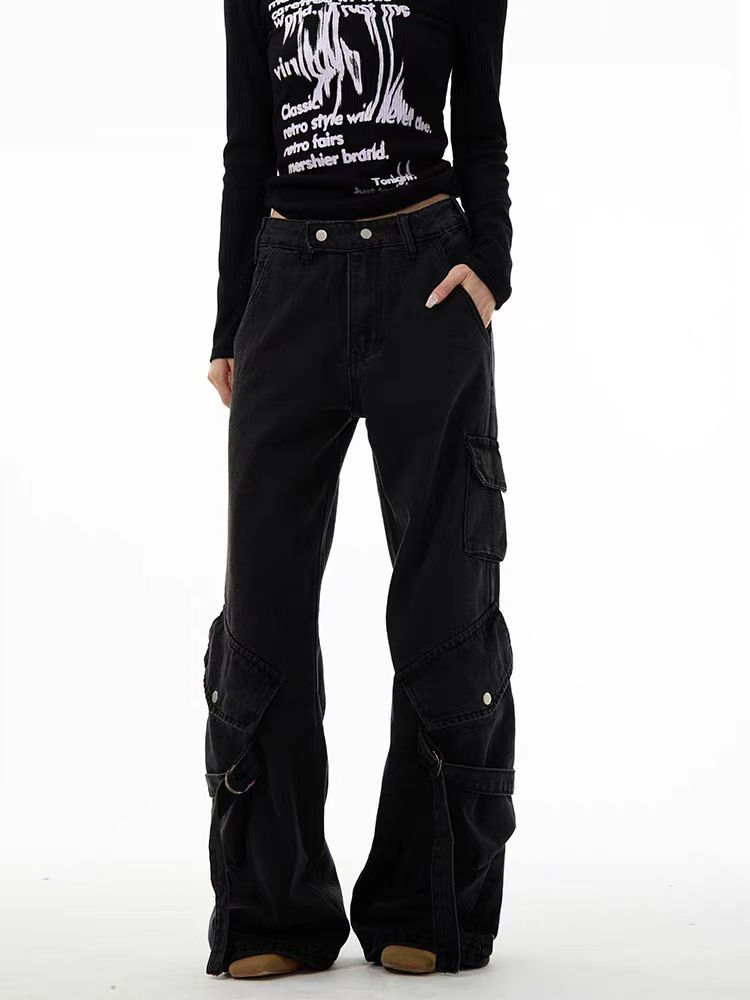 Japanese Brand × Jean Vintage Workwear Straight Leg Black Street Jeans Size US 32 / EU 48 - 5 Thumbnail