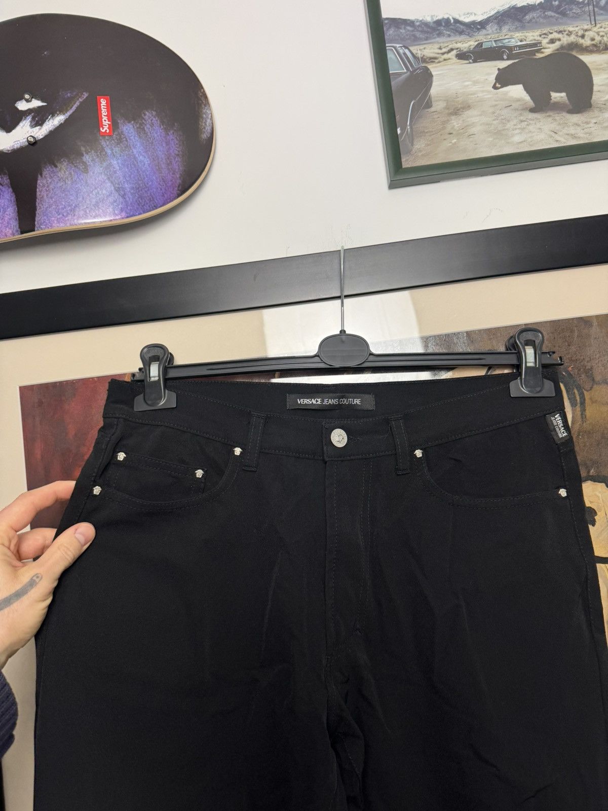 Versace Versace Jeans Couture Vintage Pant Elastan Black Y2k Medusa Size US 34 / EU 50 - 3 Thumbnail