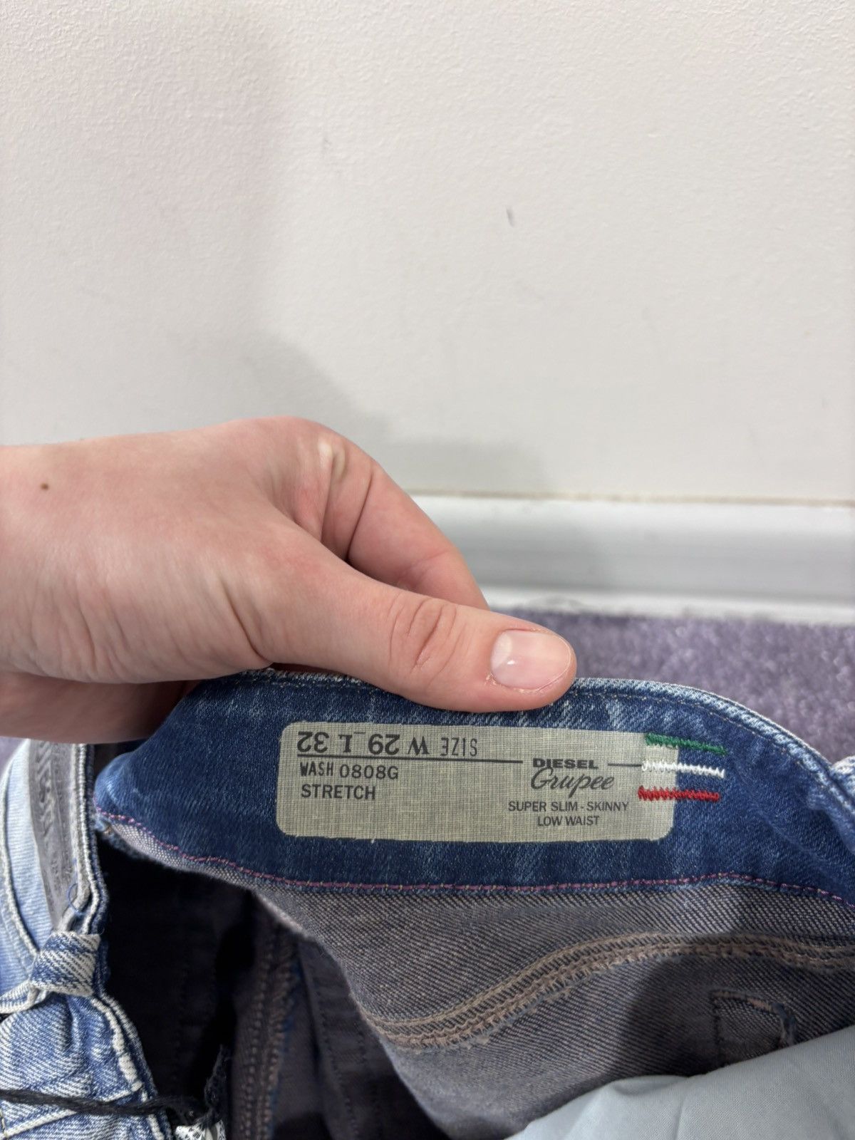 Diesel Diesel Grupee NWT Women’s Super Slim Skinny Blue Denim Jeans Size 29" - 11 Thumbnail