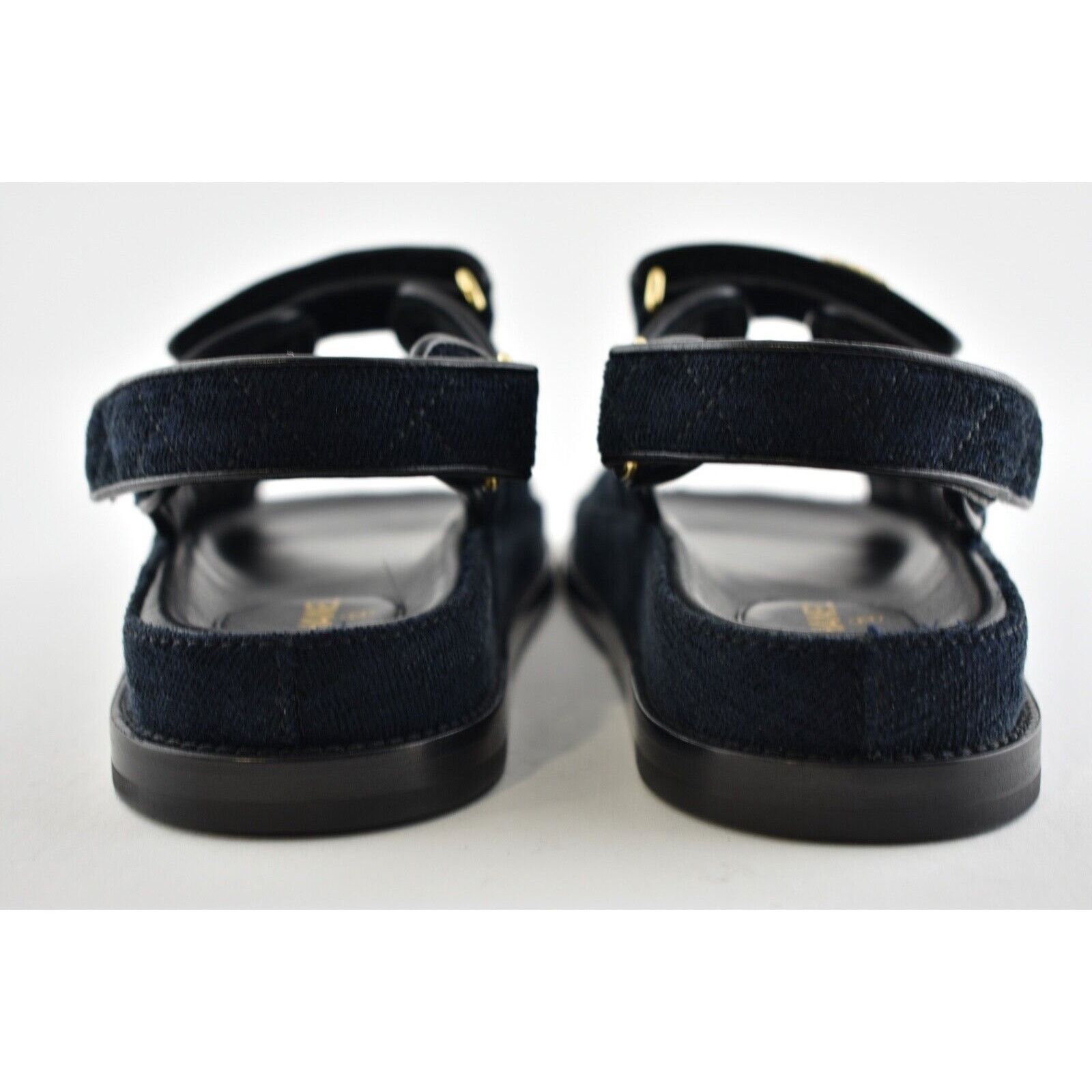 Chanel Chanel 21A Blue Velvet Denim CC Logo Mule Slide Strap Flat Size US 7.5 / IT 37.5 - 11 Thumbnail