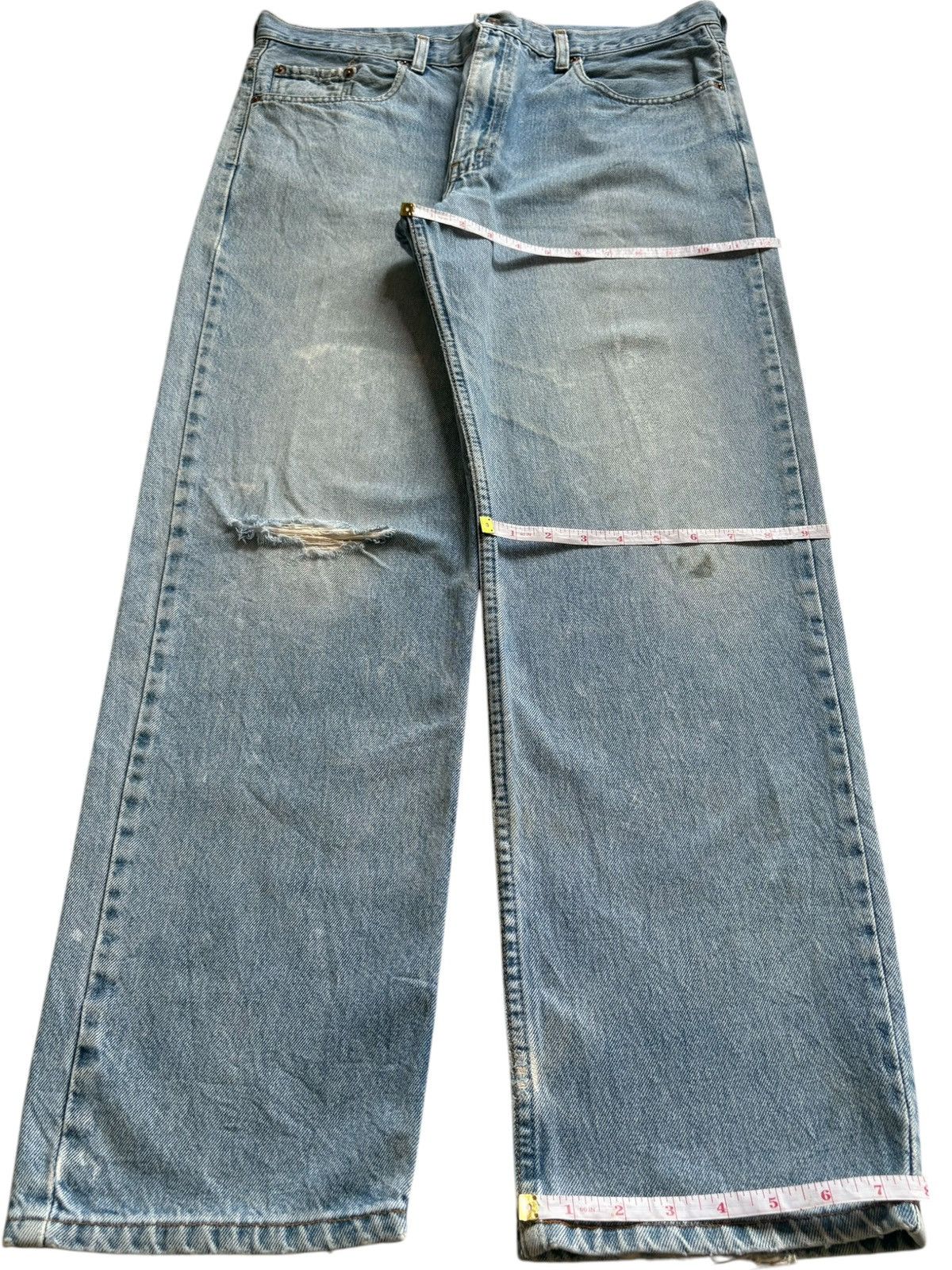 Levi's Vintage 90s Levis 504 Faded Wash Distressed Loose Jeans Size US 35 - 14 Thumbnail