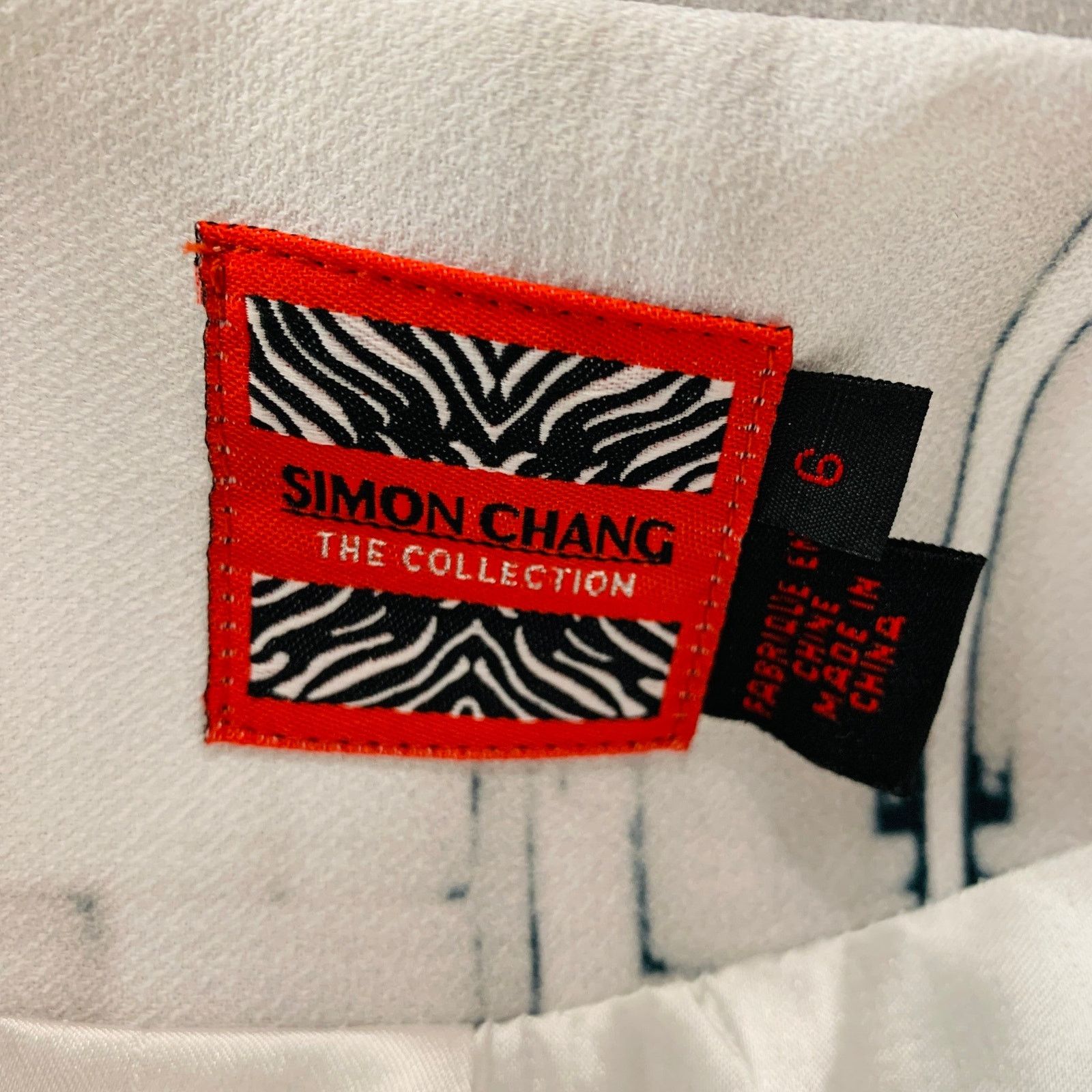 Other SIMON CHANG Size 6 White Grey Polyester Blend Squares Jacket Size M / US 6-8 / IT 42-44 - 8 Thumbnail