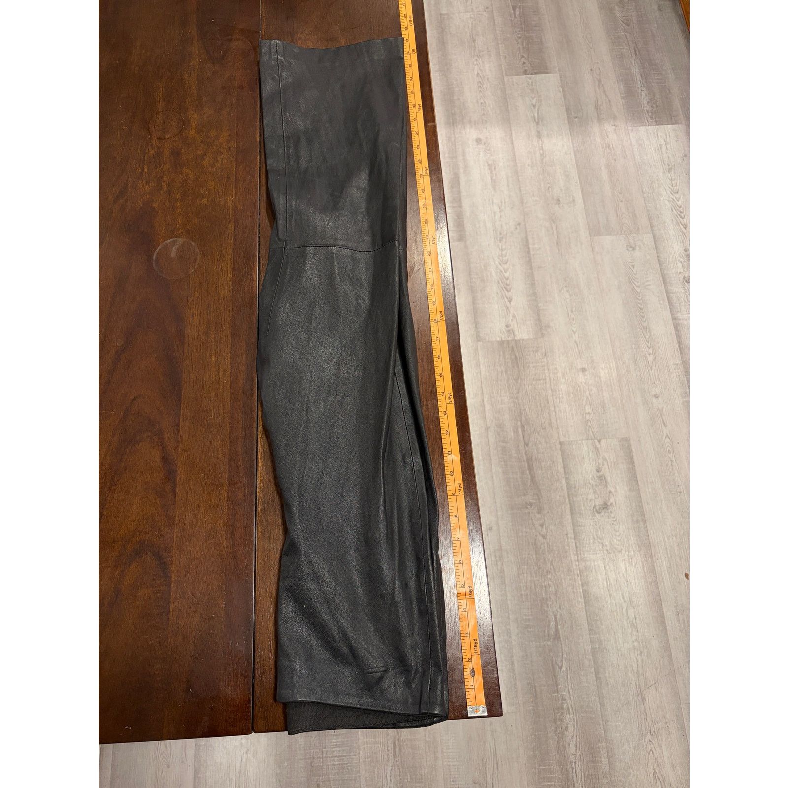 Zara VTG Zara Sheep Leather Straight Pants Womens S Black Y2K Size 26" / US 2 / IT 38 - 8 Thumbnail