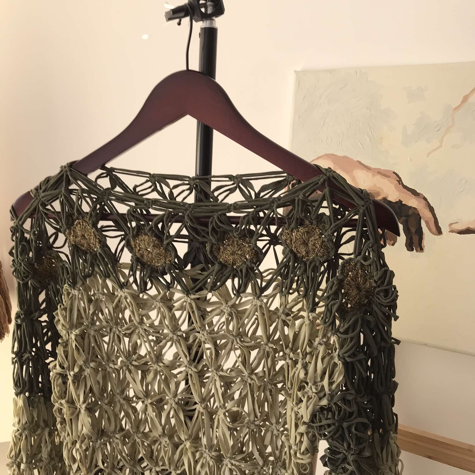 Handmade Rare Avant Garde Sweater Handmade Military Weaving 90s Size US L / EU 52-54 / 3 - 2 Thumbnail