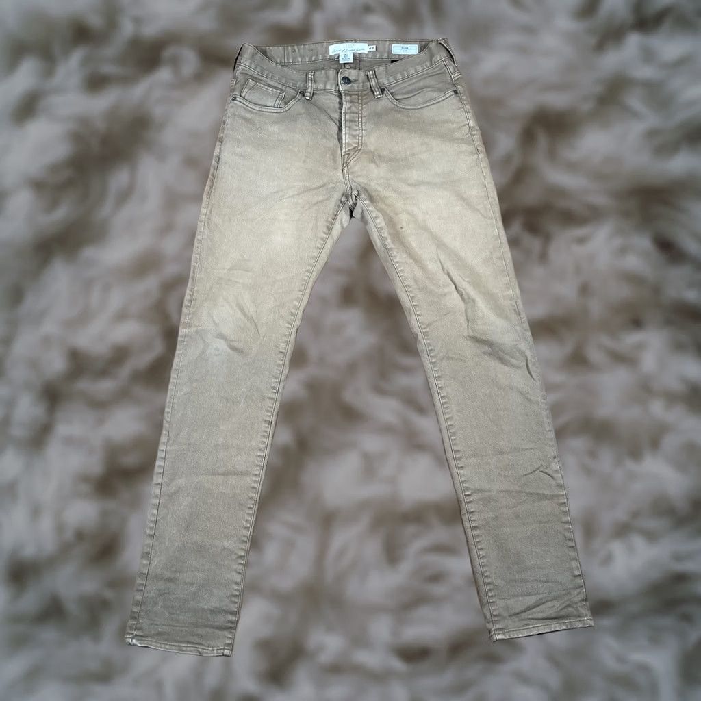 H&M H&M Denim Jeans Mens 31Wx32L Beige Slim Fit LOGG Stretch Cotton Spandex Blend Jeans Men Size US 31 - 1 Thumbnail