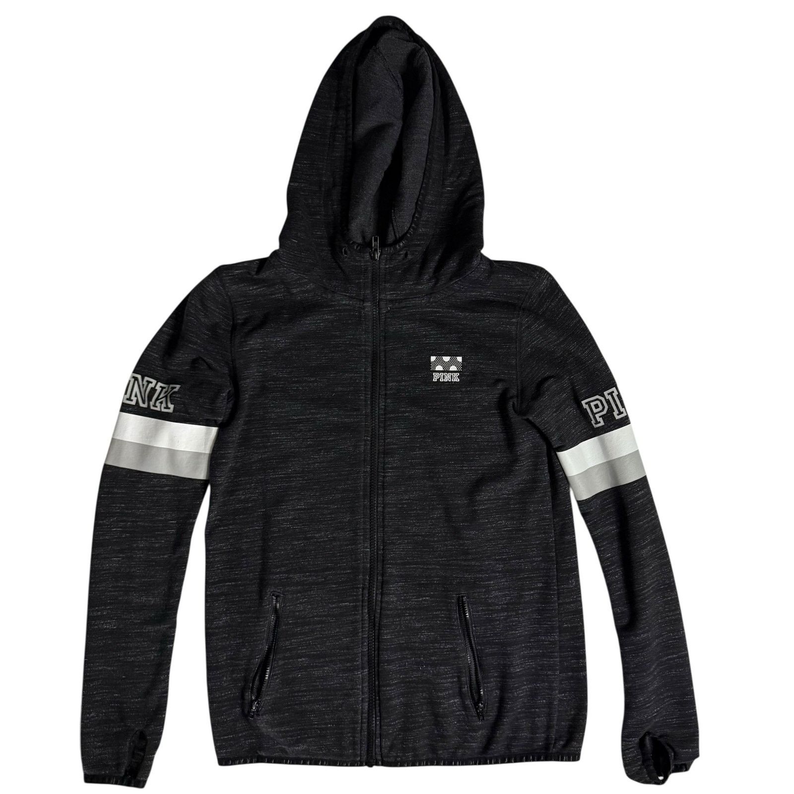 Pink PINK Victoria’s Secret Hoodie Small Black Zip Up Sweatshirt Size S / US 4 / IT 40 - 10 Thumbnail