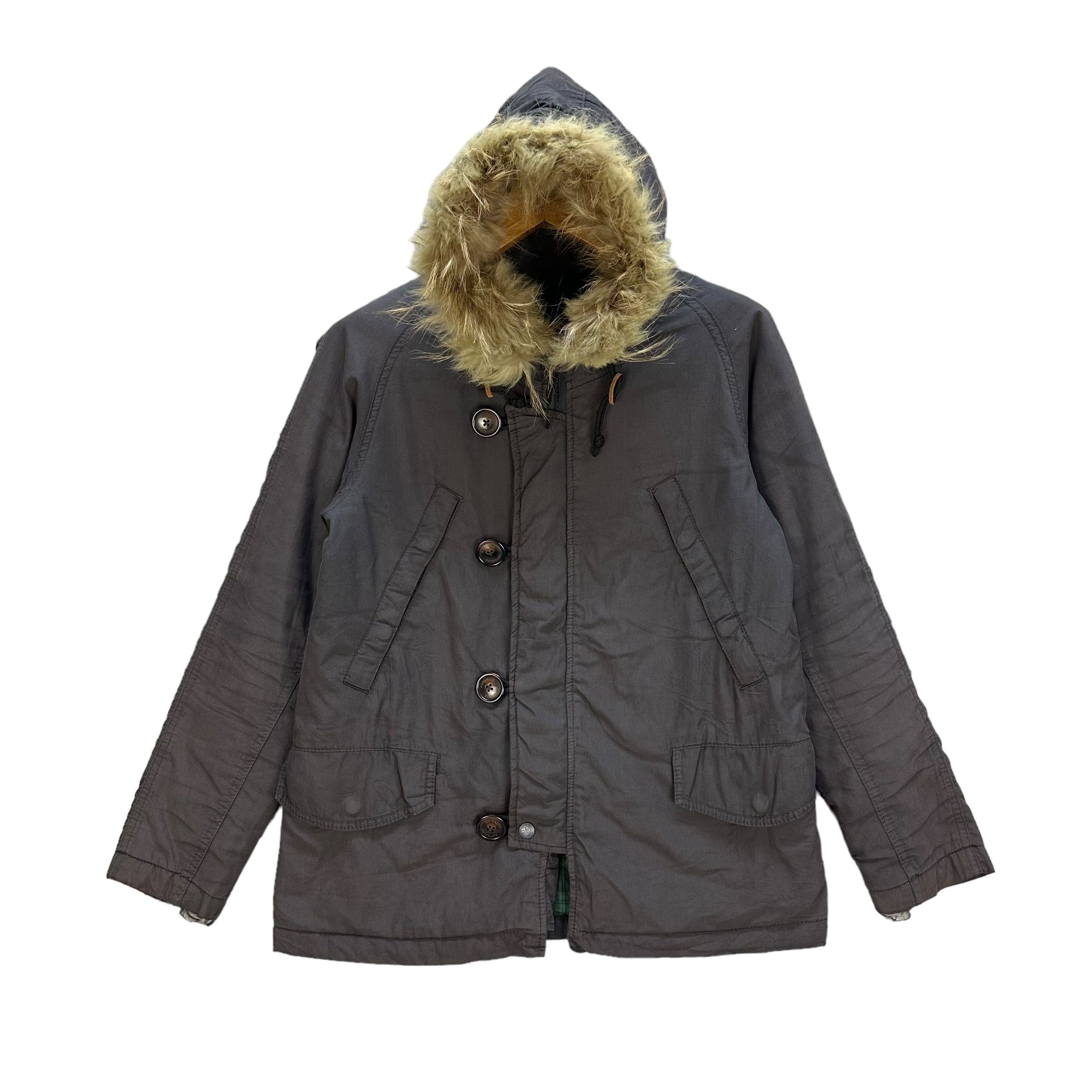 Japanese Brand ANTGAUGE Tartan Lined Fur Hooded Parka Jacket #A22-0516 Size US S / EU 44-46 / 1 - 1 Thumbnail