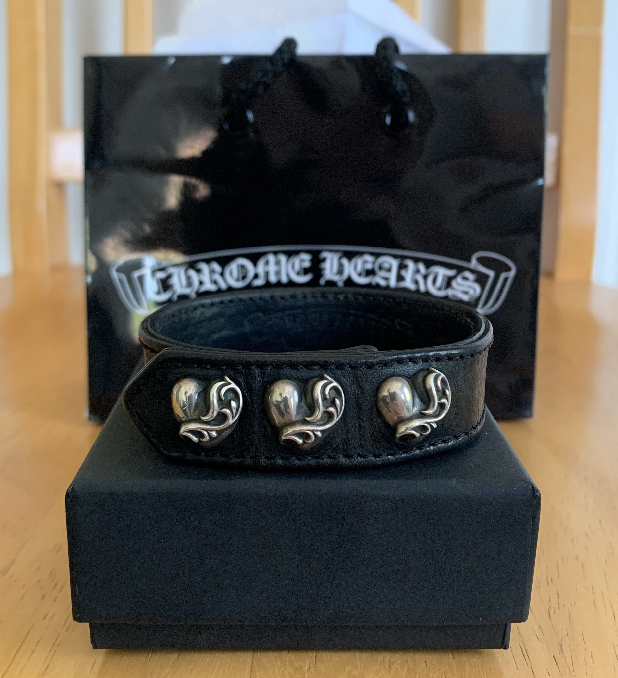 Chrome Hearts Chrome Hearts Adjustable Leather Silver Snap Bracelet Size ONE SIZE - 1 Thumbnail