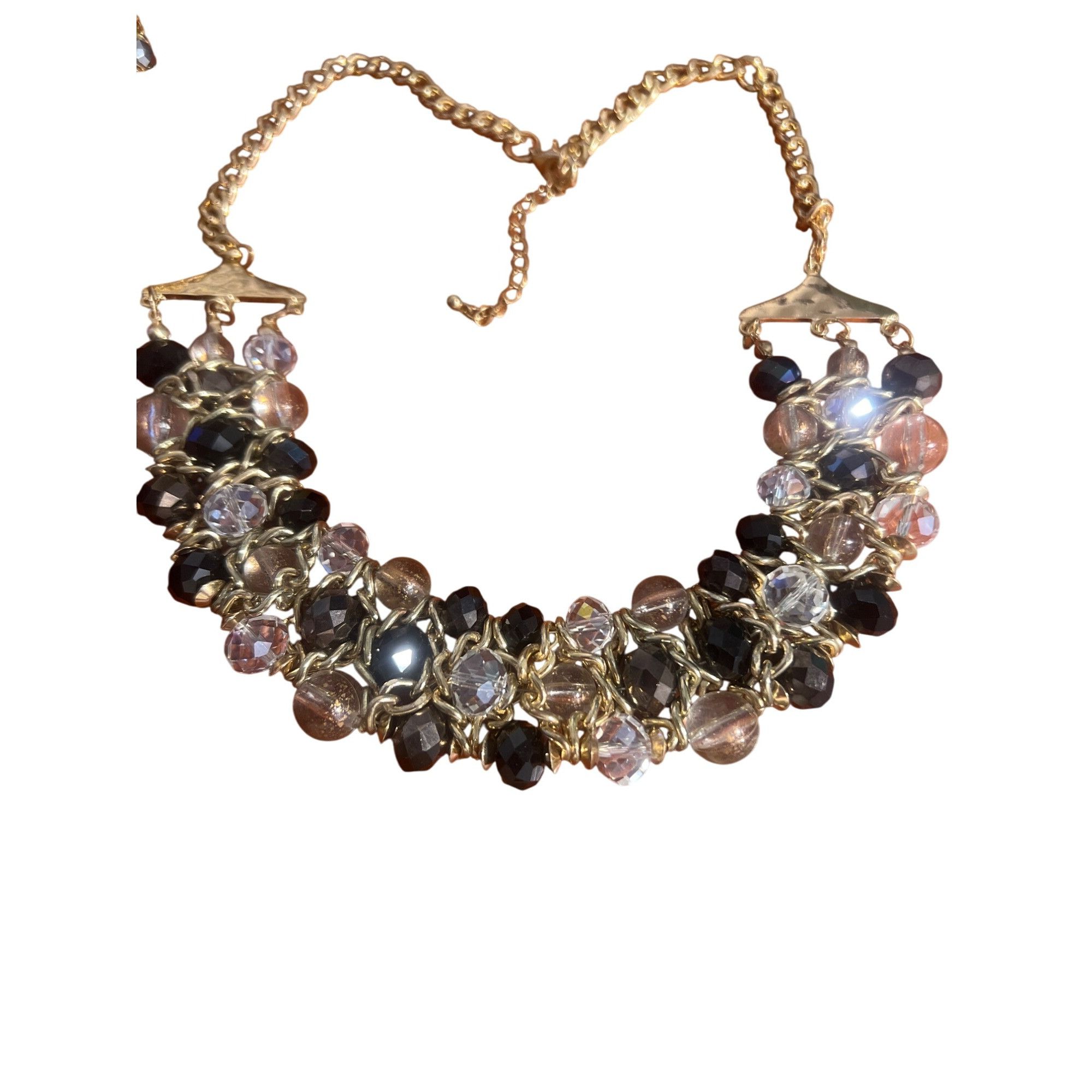 Other Vintage Necklace Bracelet Set Gold Tone Glass Acrylic Bead S Size ONE SIZE - 2 Thumbnail