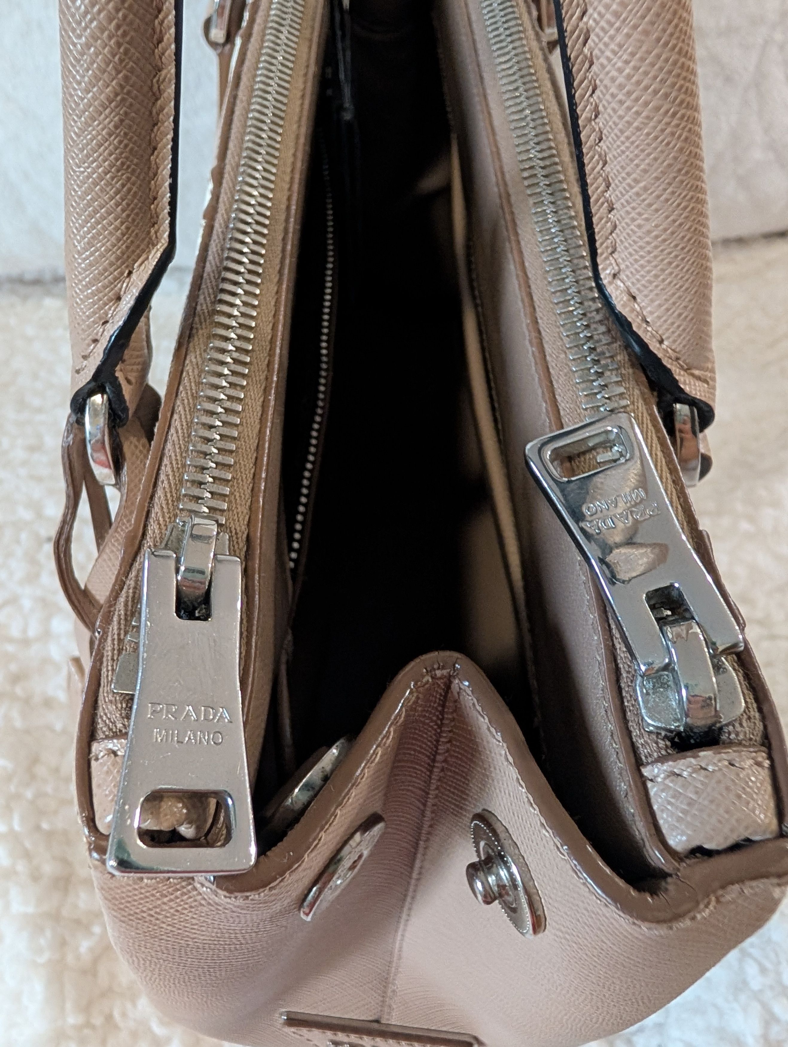 Prada PRADA tricolor stripe Saffiano Top Handle Satchel Size ONE SIZE - 4 Thumbnail