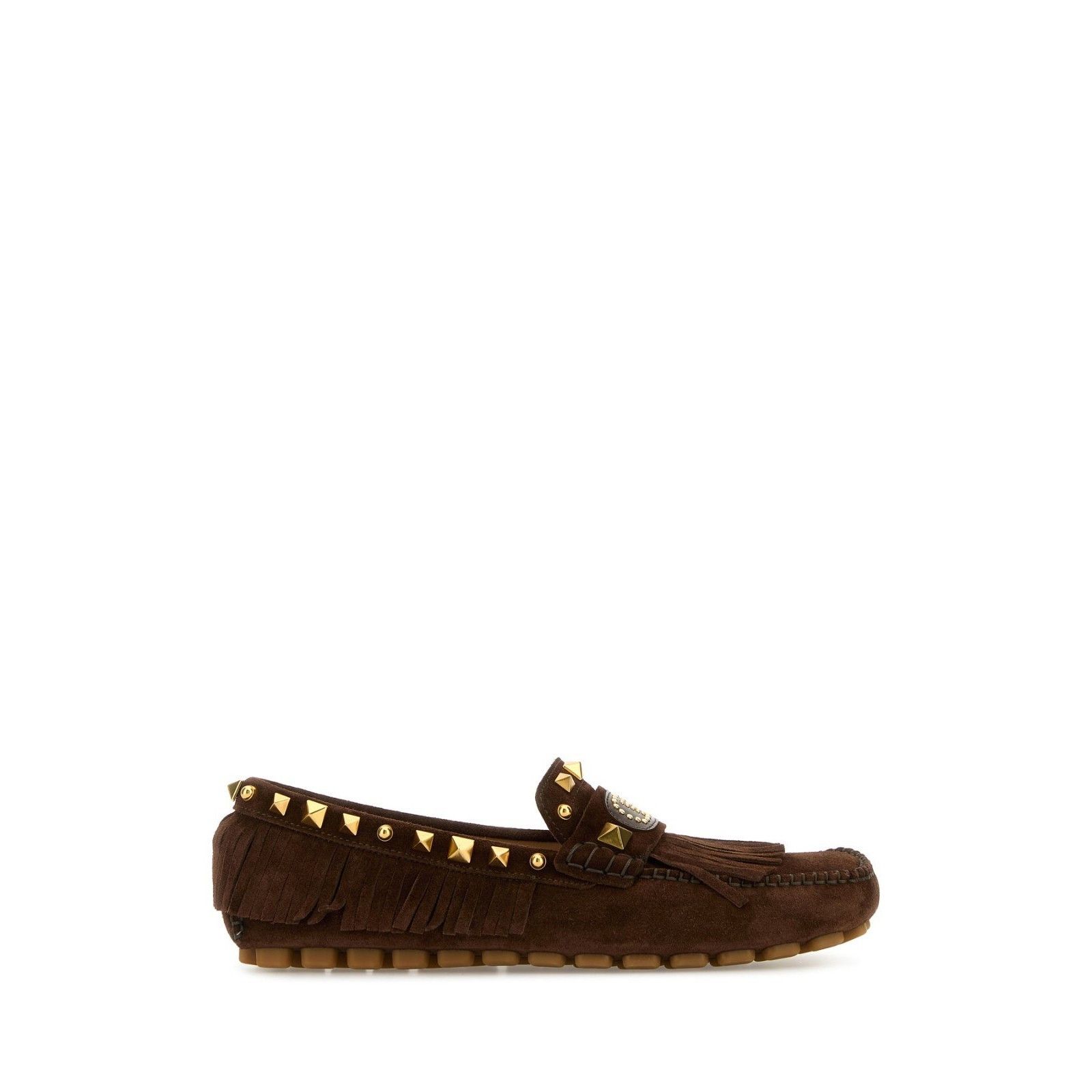 Valentino VALENTINO GARAVANI Plaster Caster Rockstud Brown Split Leat Size US 7 / IT 37 - 1 Thumbnail