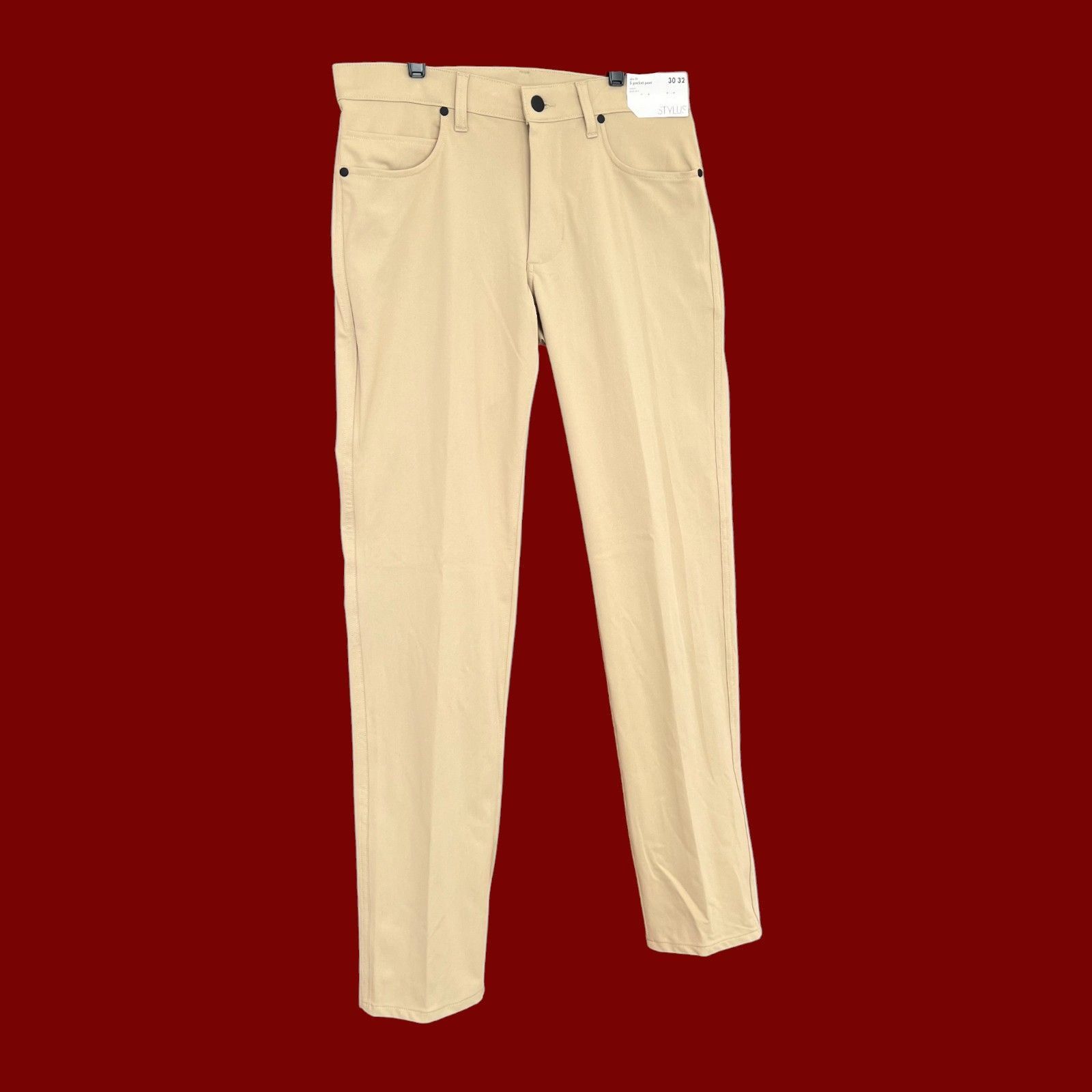 Other Stylus - Men's Slim Fit Flat Front Chino Pants - 5 Pockets - Size US 30 / EU 46 - 15 Thumbnail