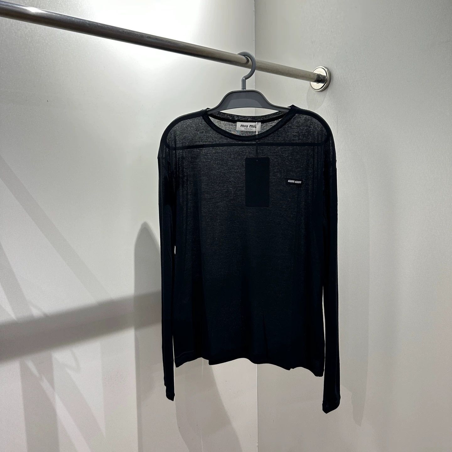 Miu Miu MIU MIU may513 logo letter thin long sleeve cotton tee M Size M / US 6-8 / IT 42-44 - 1 Thumbnail