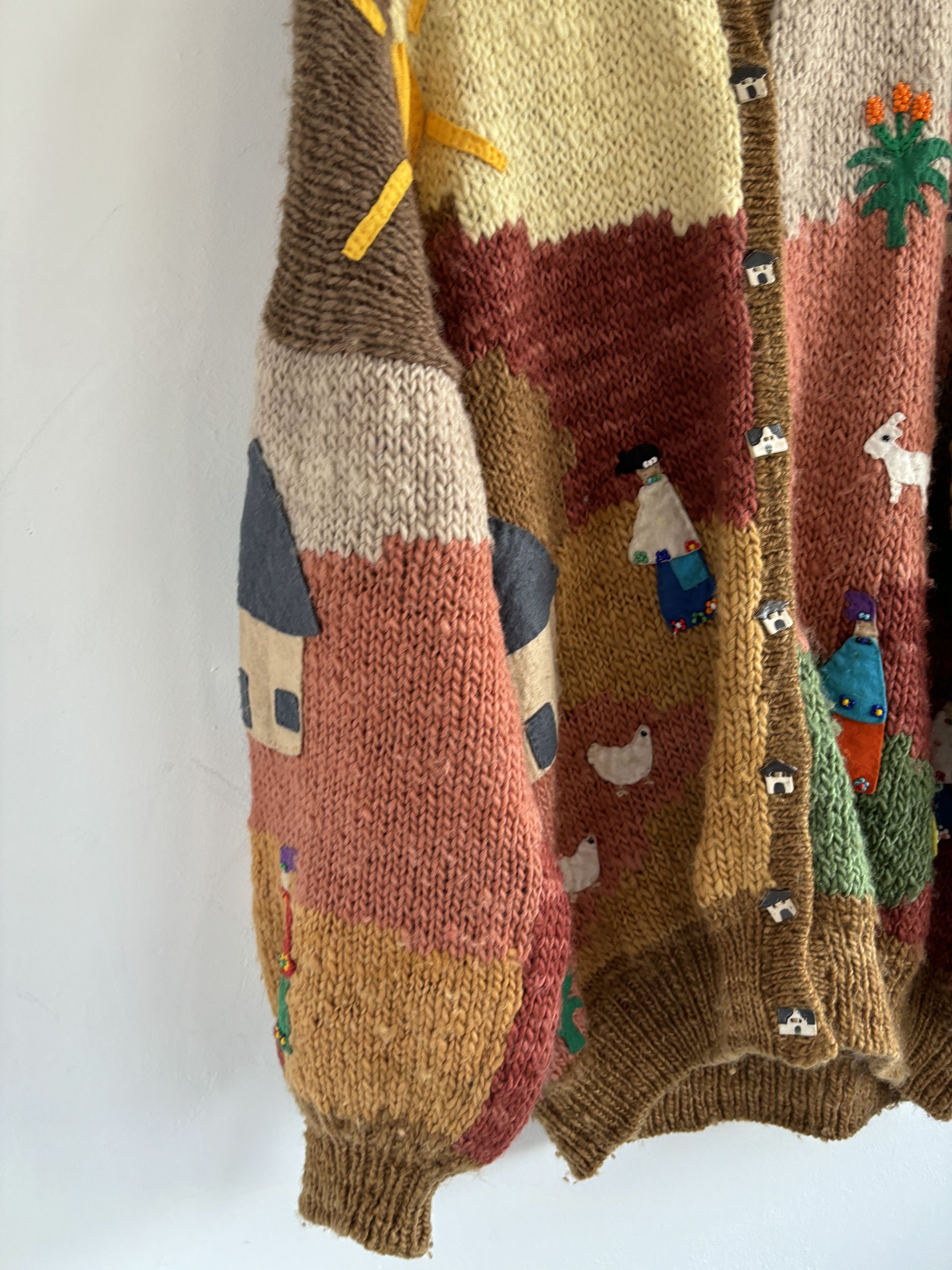 Handmade Handmade Carlaine Creations Patchwork Knit Boxy Cardigan Size US M / EU 48-50 / 2 - 10 Thumbnail