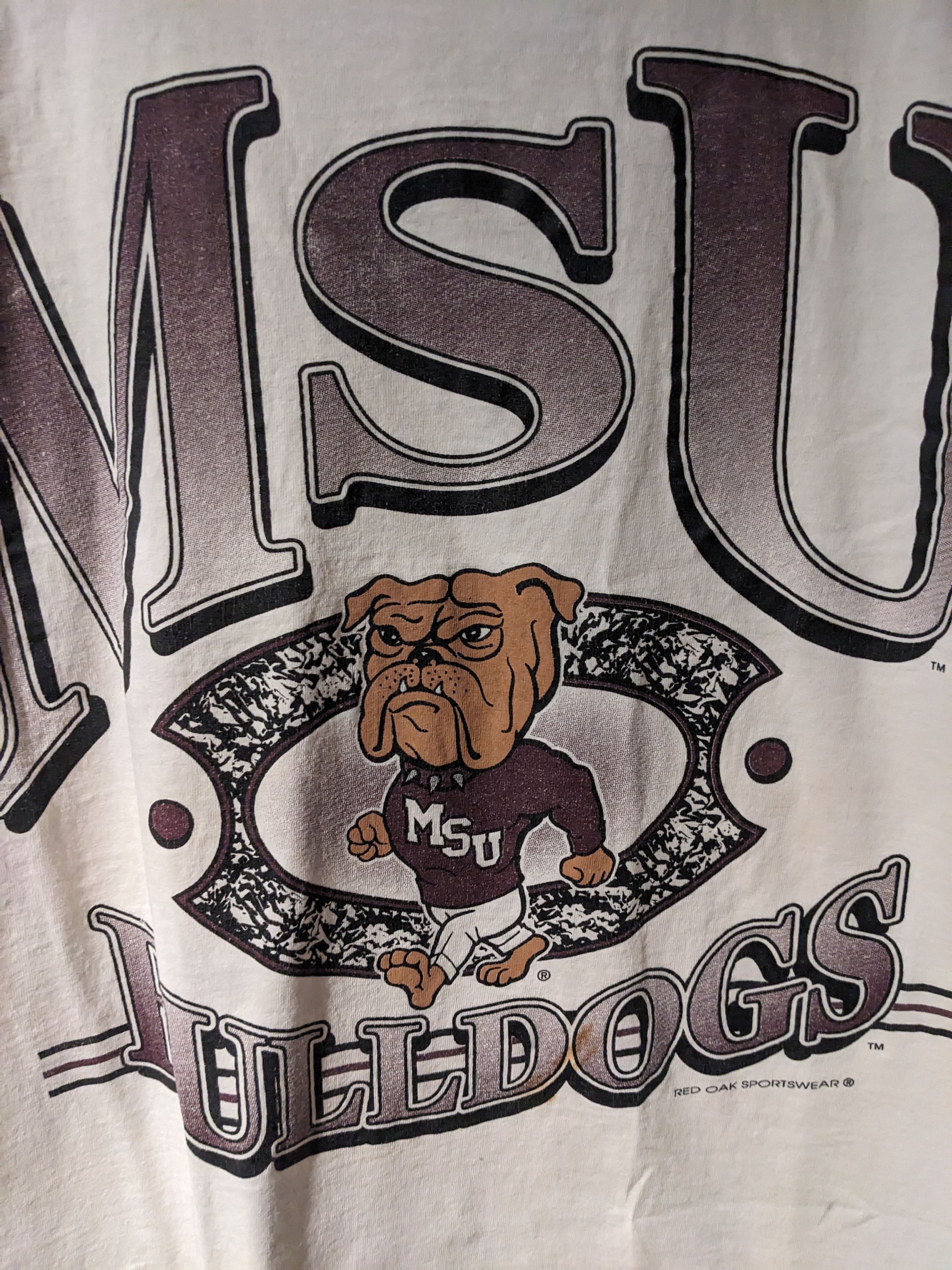 Vintage Vintage 90s Mississippi State University Bulldogs T-Shirt Size US XL / EU 56 / 4 - 2 Thumbnail