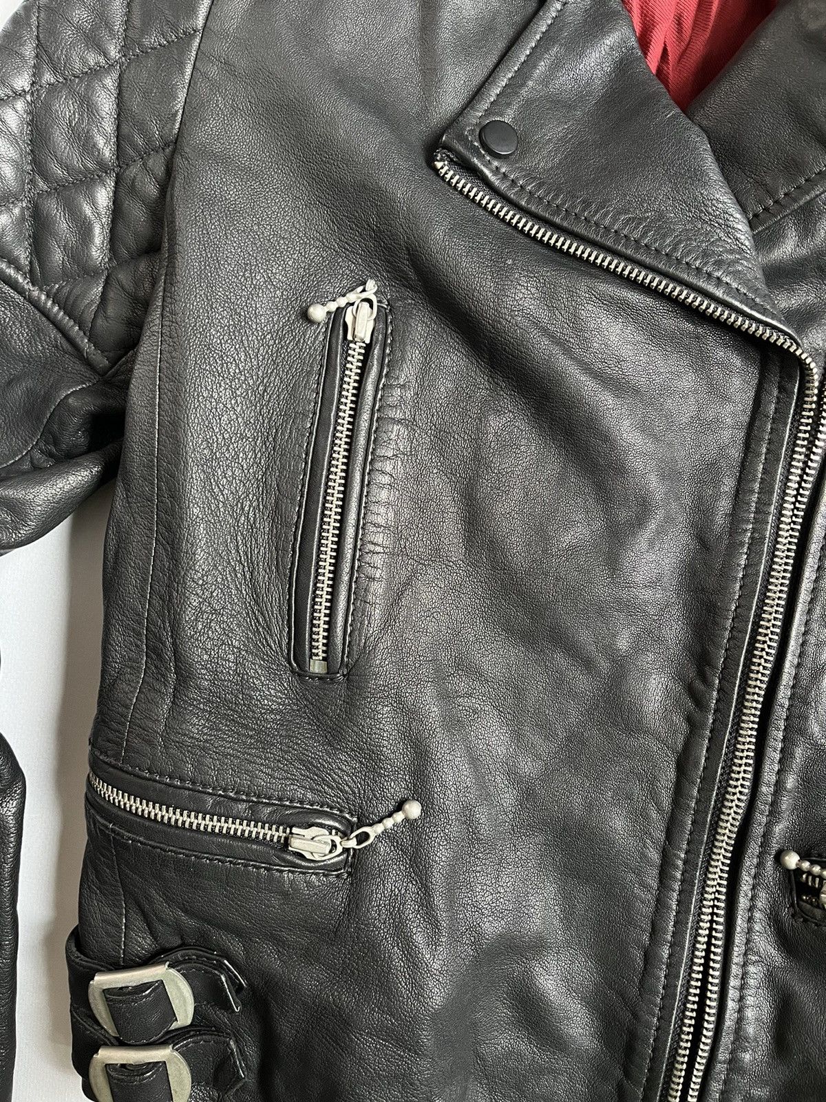 Allsaints AllSaints Women Lamb Leather Black Biker Jacket Size XS / US 0-2 / IT 36-38 - 3 Thumbnail