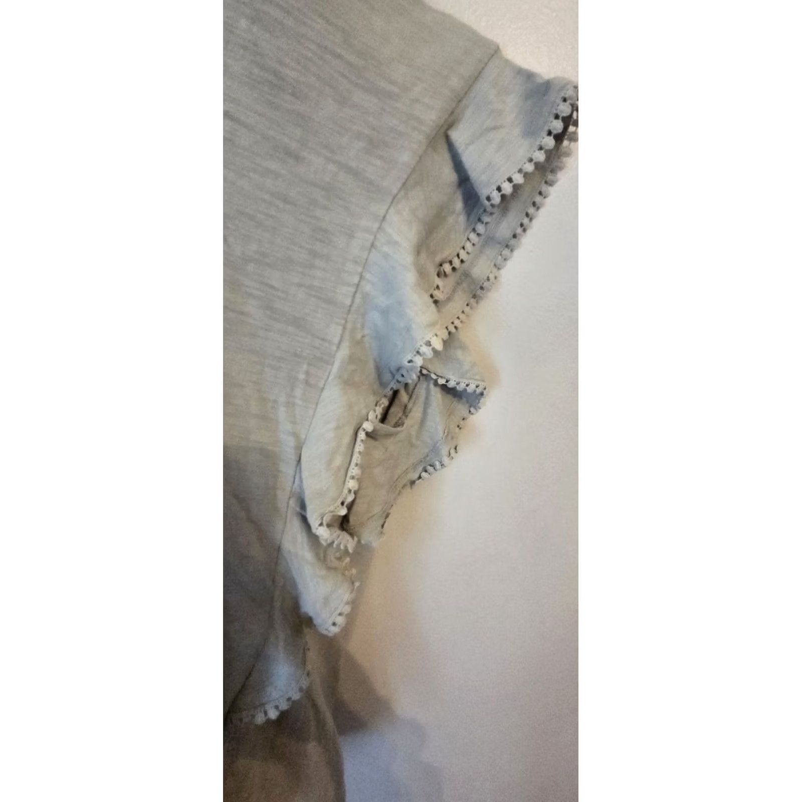 Vintage Cotton Bleu Blouse Batwing Sleeve Eyelet Trim 2X Greenish Gray 100% Cotton Womens Plus Size Casual Shirt Boho Hippie Dressy Theme 90s? Size XXL / US 16-18 / IT 52-54 - 4 Thumbnail