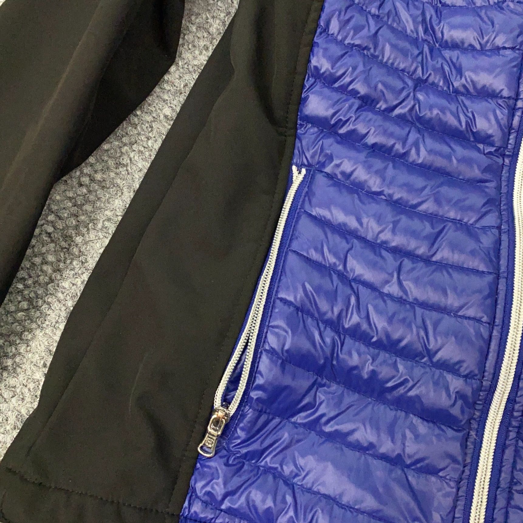 Vintage VINTAGE Halifax Traders Jacket Womens Medium Black Blue Down Quilted Mixed Media Zip Size M / US 6-8 / IT 42-44 - 5 Thumbnail