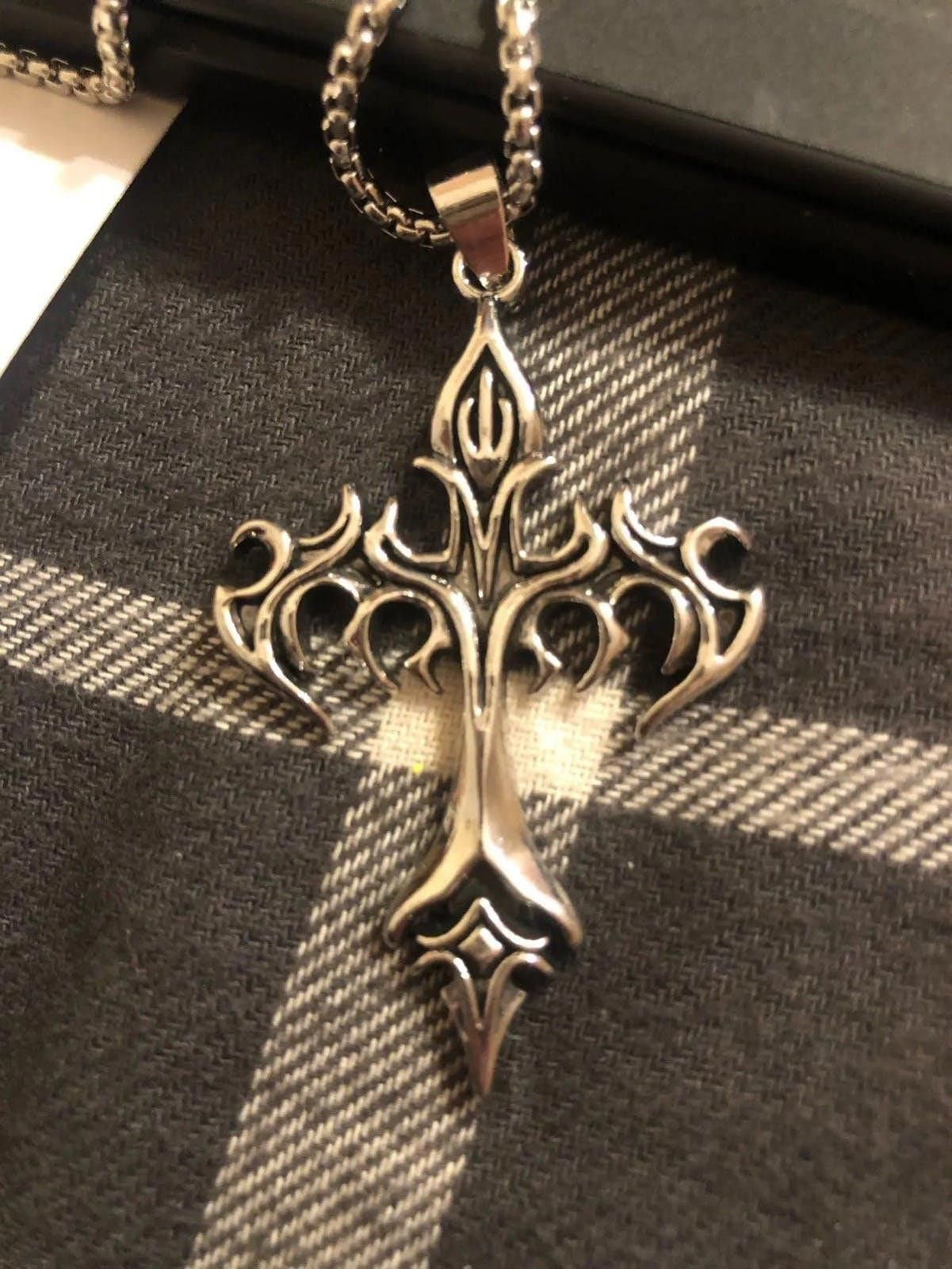 Jewelry Flame Cross Pendant Necklace Size ONE SIZE - 4 Thumbnail