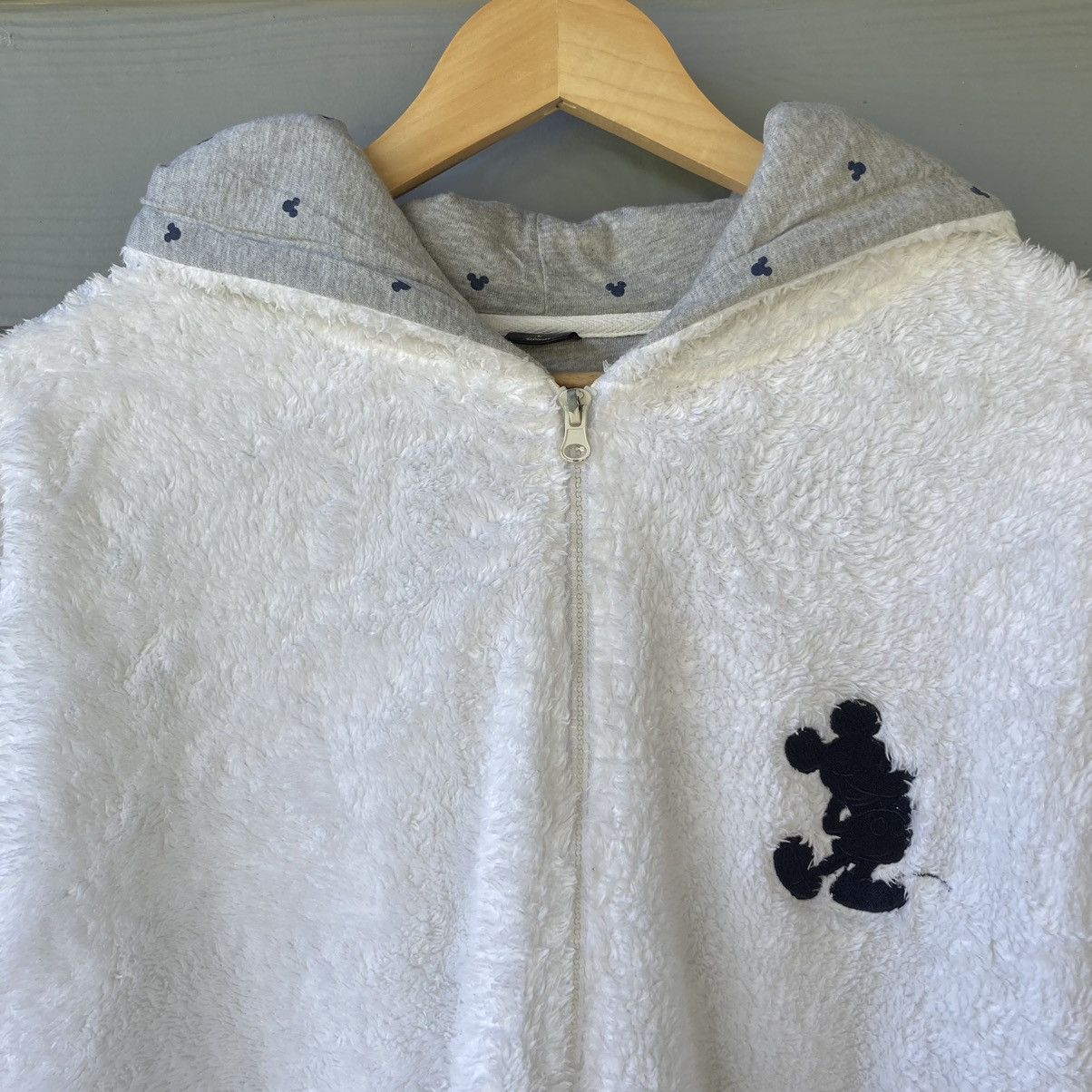 Disney Vintage Mickey Mouse White Full Zip Fleece Size L / US 10 / IT 46 - 4 Thumbnail