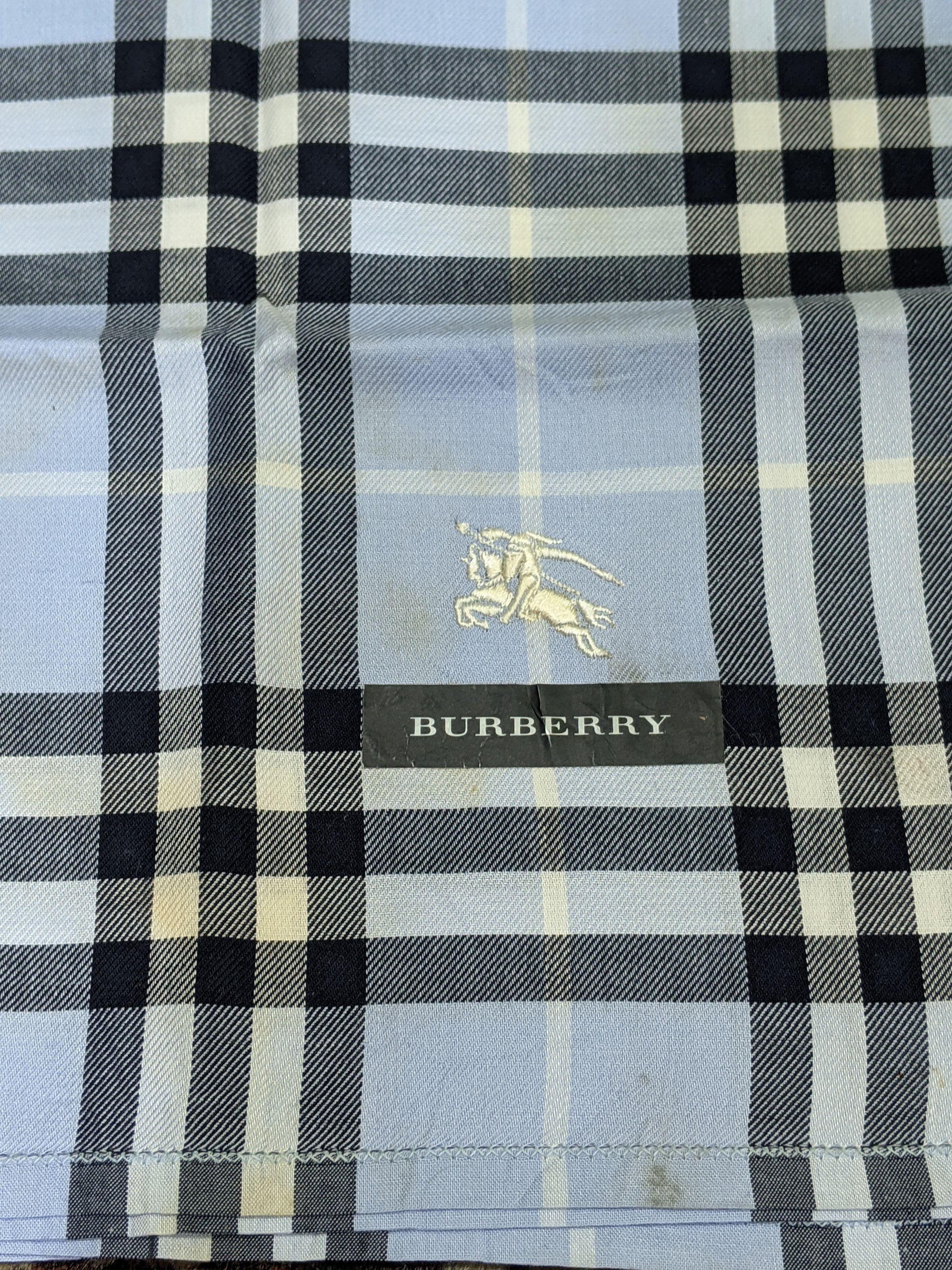 Burberry Combo 2pcs Blue Nova Check Burberry Handkerchief Size ONE SIZE - 2 Thumbnail