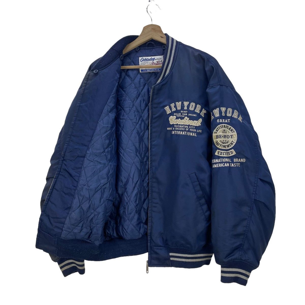 Vintage 💥Vintage Bomber Ma 1 Spellout New York Embroidered Logo Size US L / EU 52-54 / 3 - 4 Thumbnail